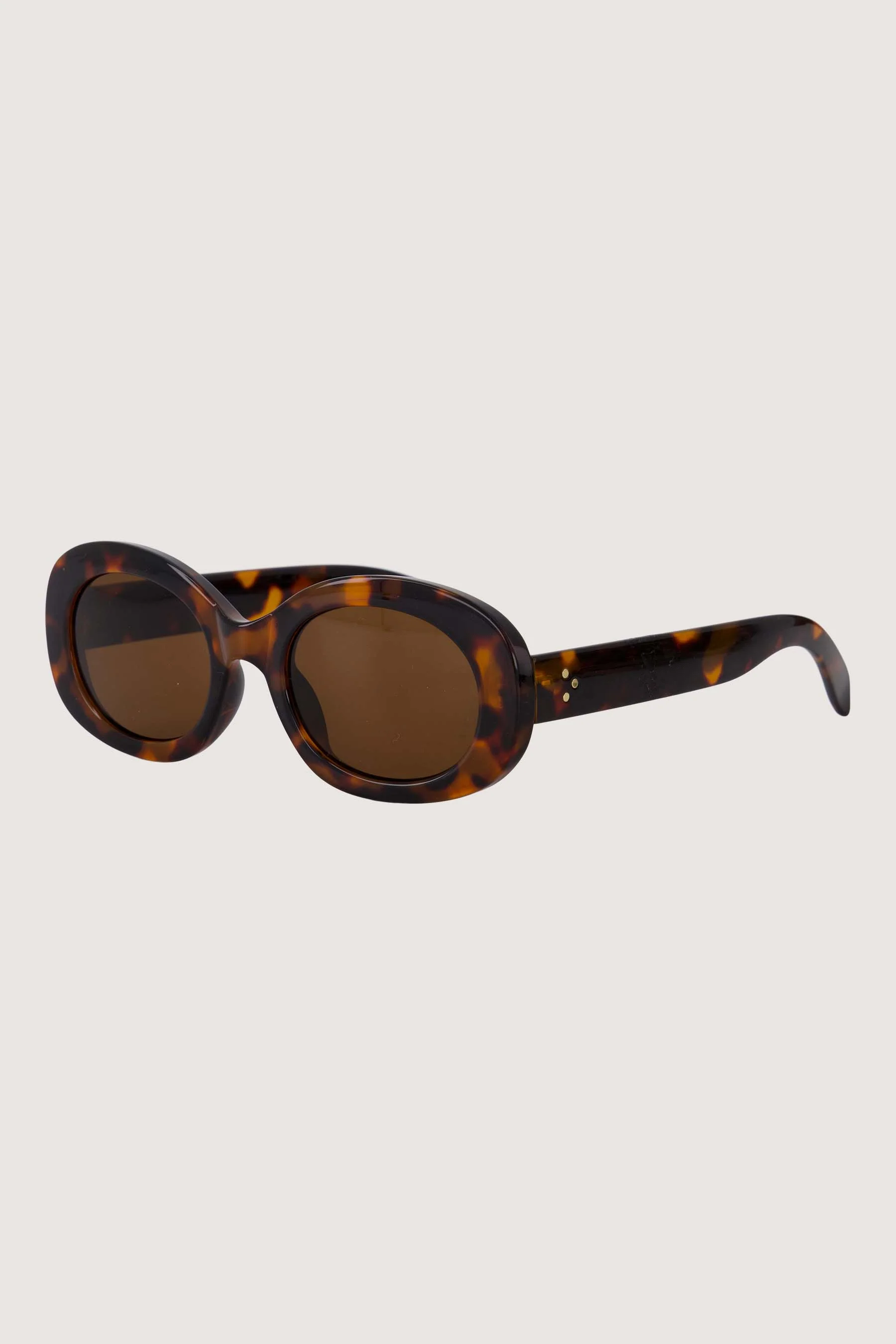 ovalen zonnebril met panter print incl koker | brown - Image 2