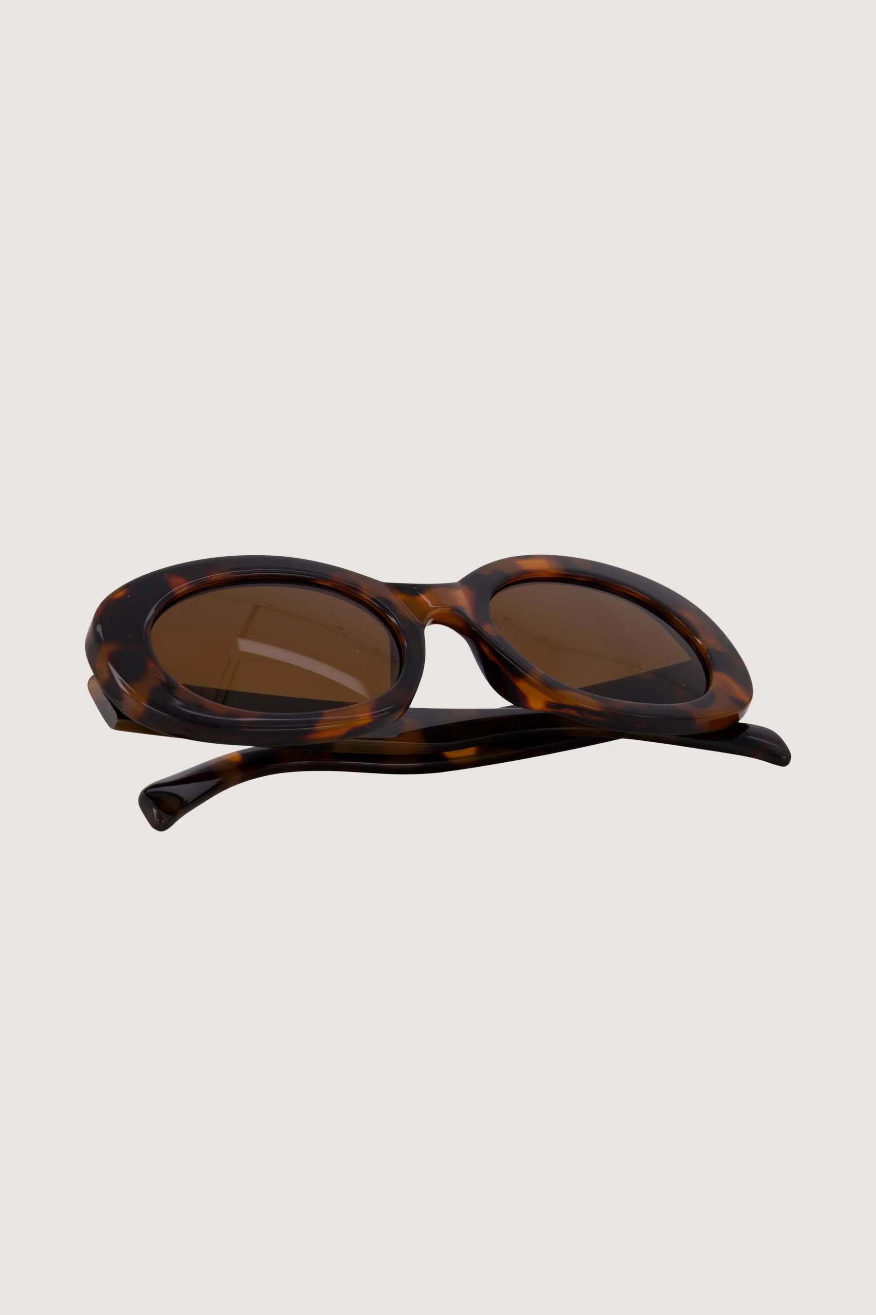ovalen zonnebril met panter print incl koker | brown - Image 4