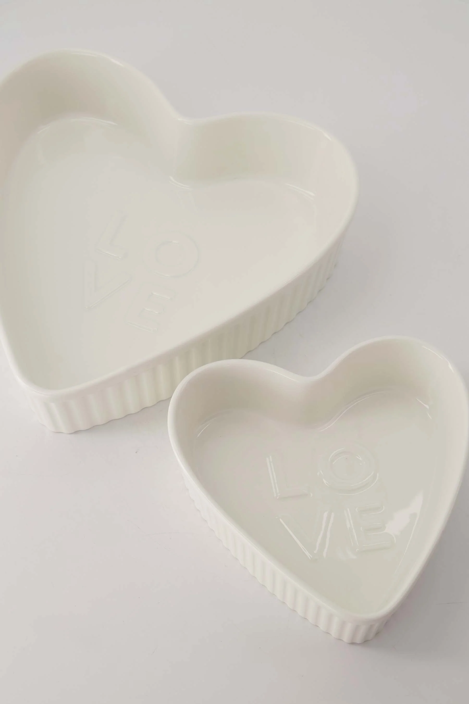 ovenschaal keramiek hartvorm love groot | white - Image 3