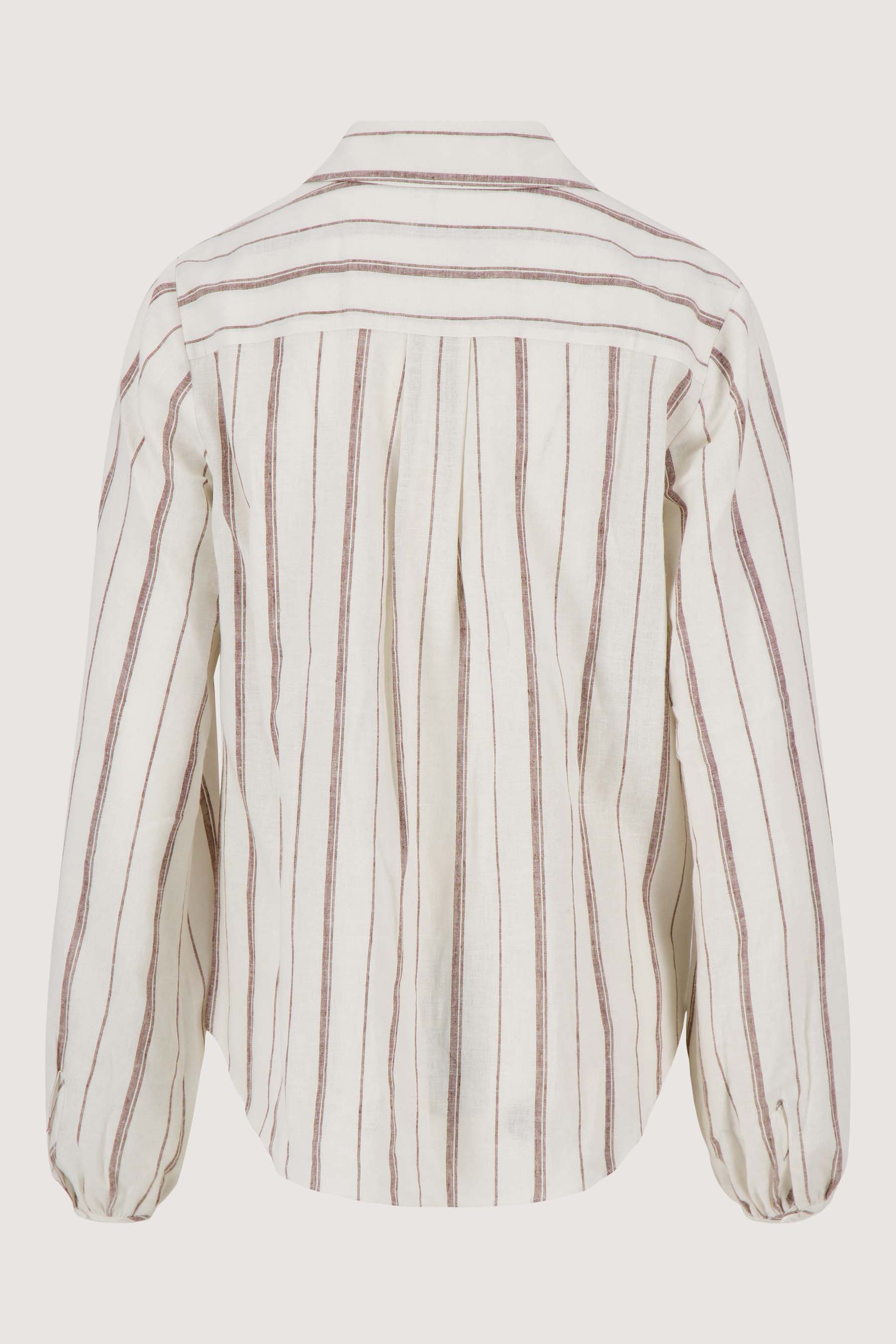 overslag blouse met streep | off white /brown - Image 6