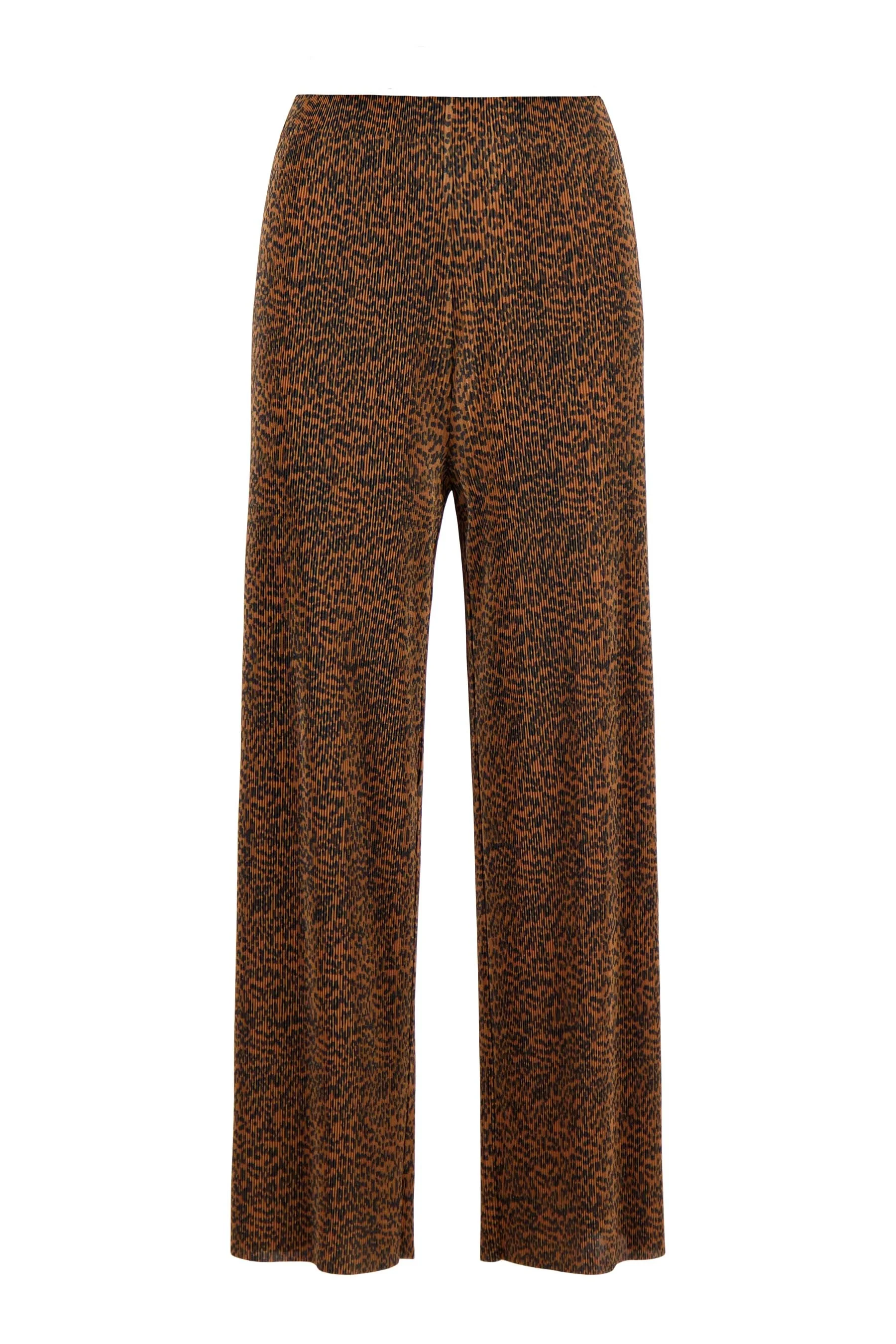plisse broek met panterprint | camel - Image 5