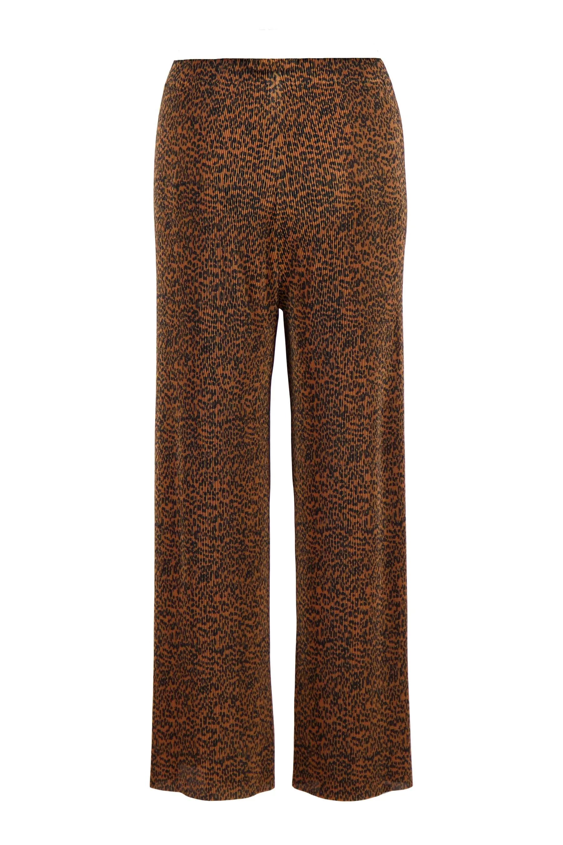 plisse broek met panterprint | camel - Image 6