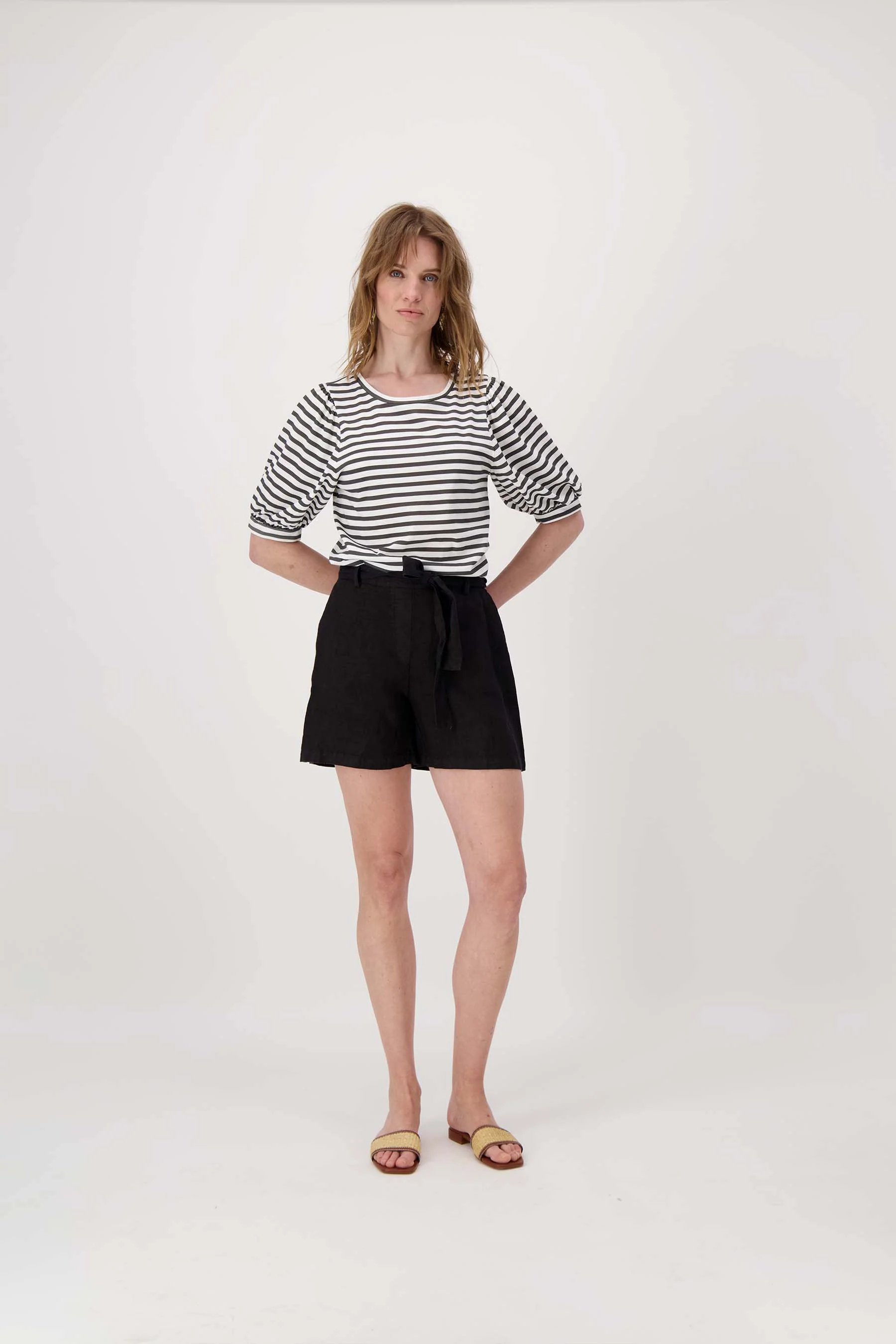 pofmouw top met streep | off white / zwart - Image 2