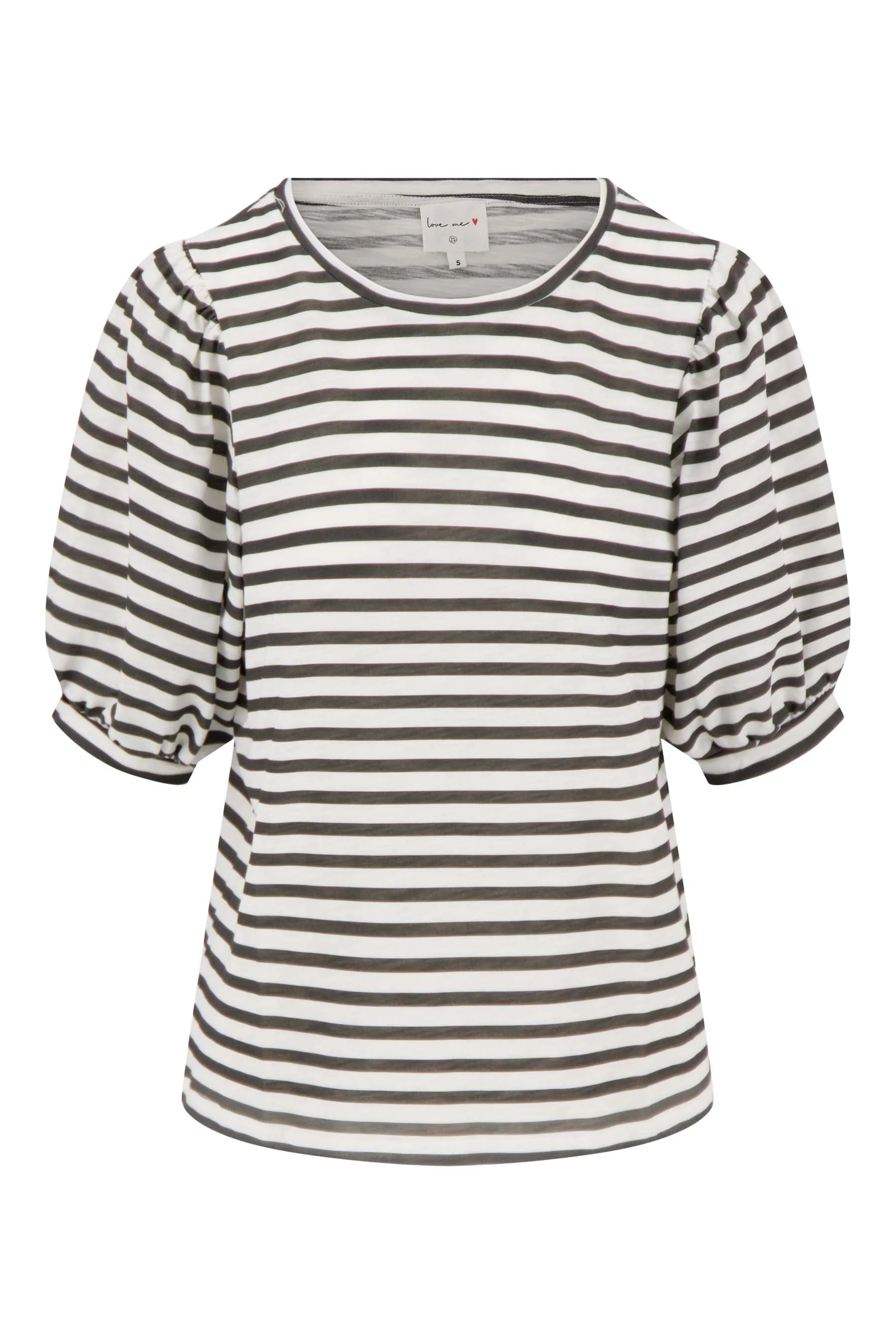 pofmouw top met streep | off white / zwart - Image 3