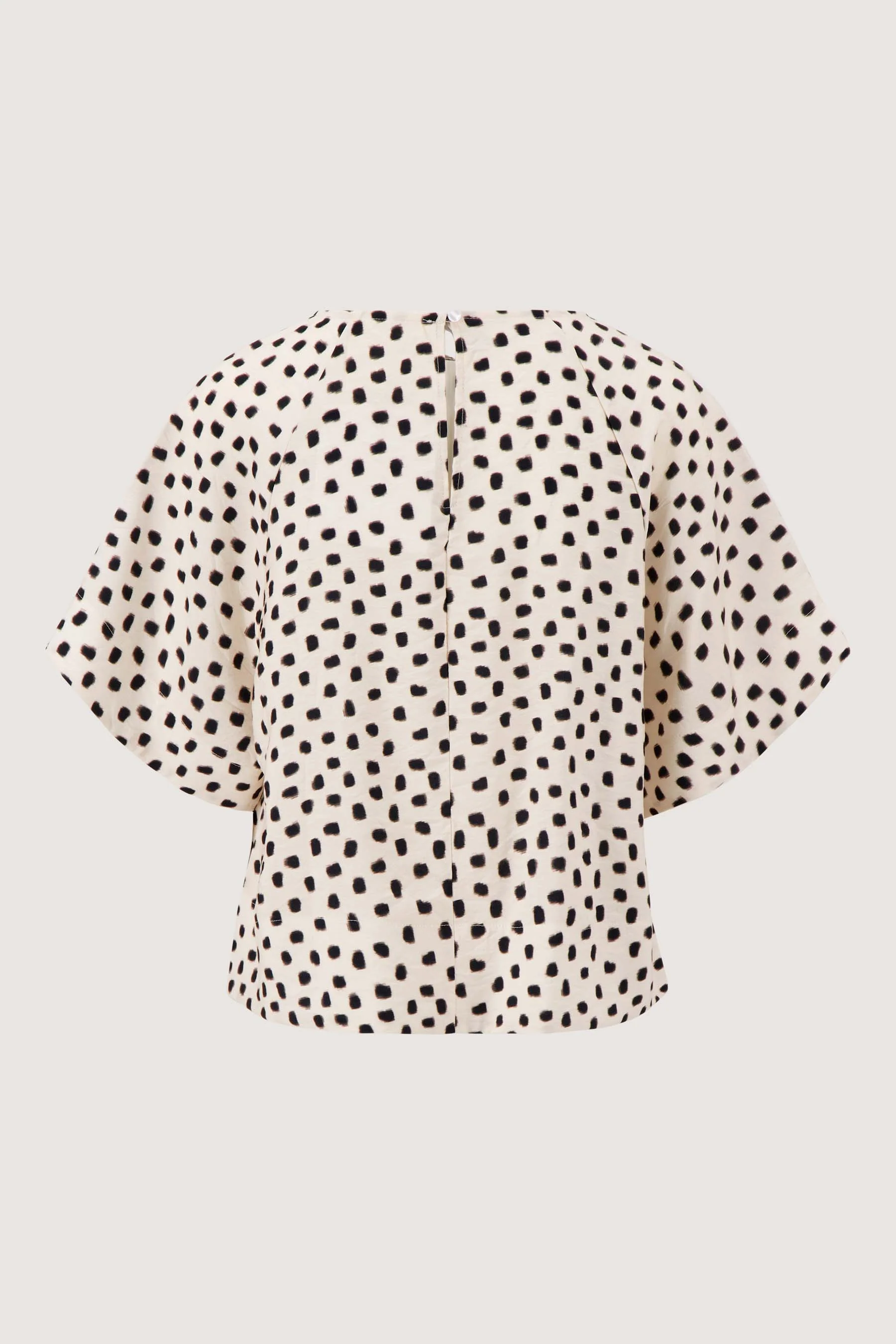 raglan top met stippen print | off white / zwart - Image 5