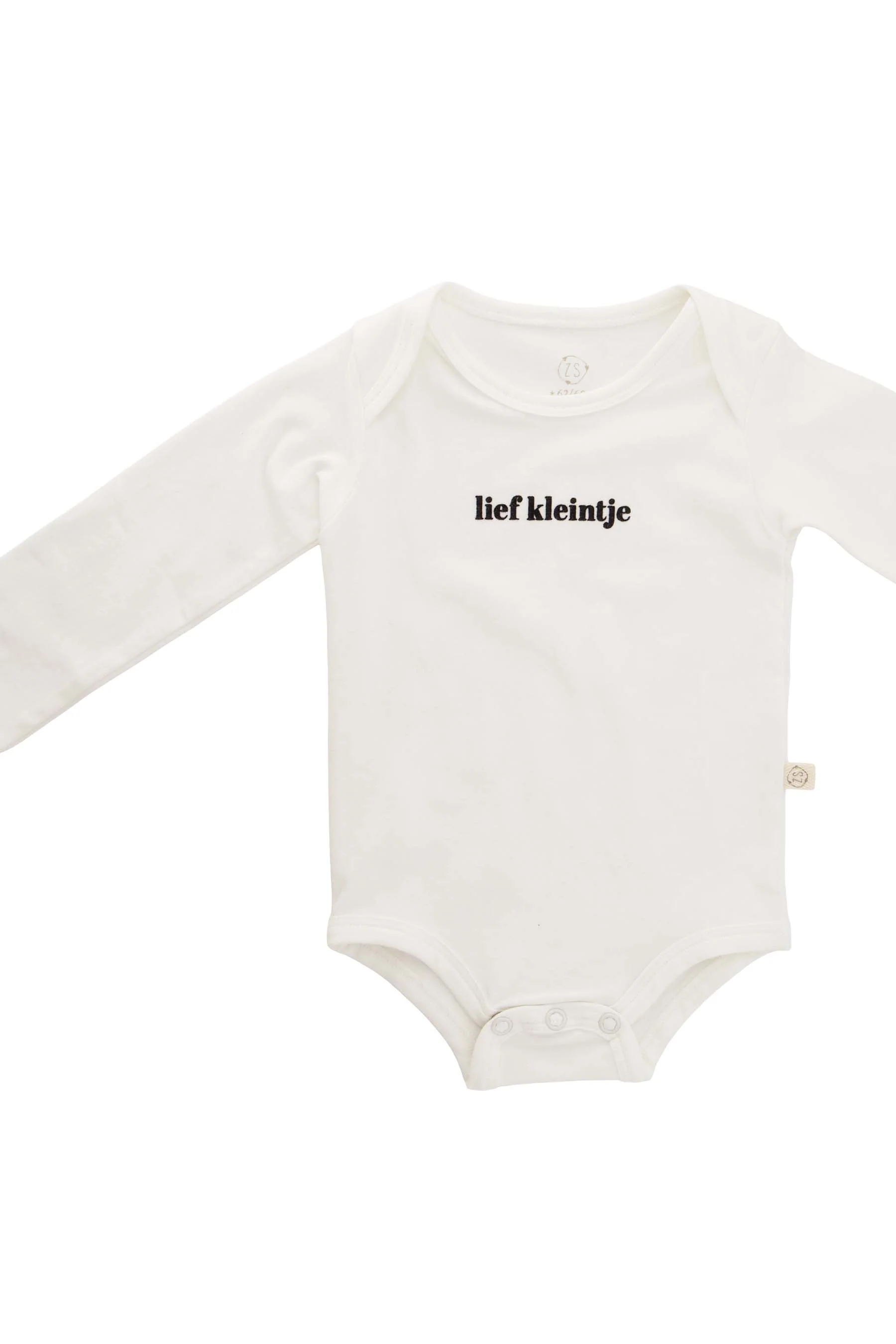 rompertje lief kleintje in doosje maat 62/68 wit/zwart | white / black