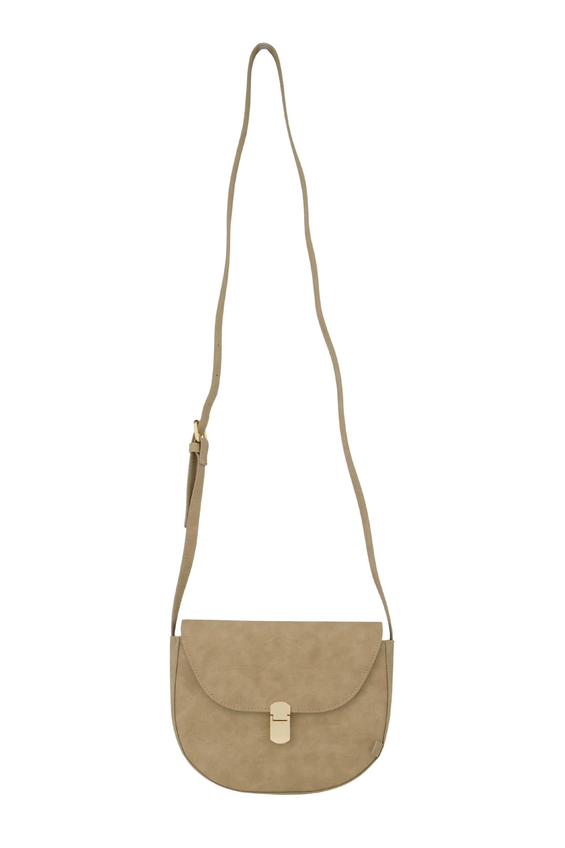 schoudertasje met gouden sluiting | taupe - Image 2