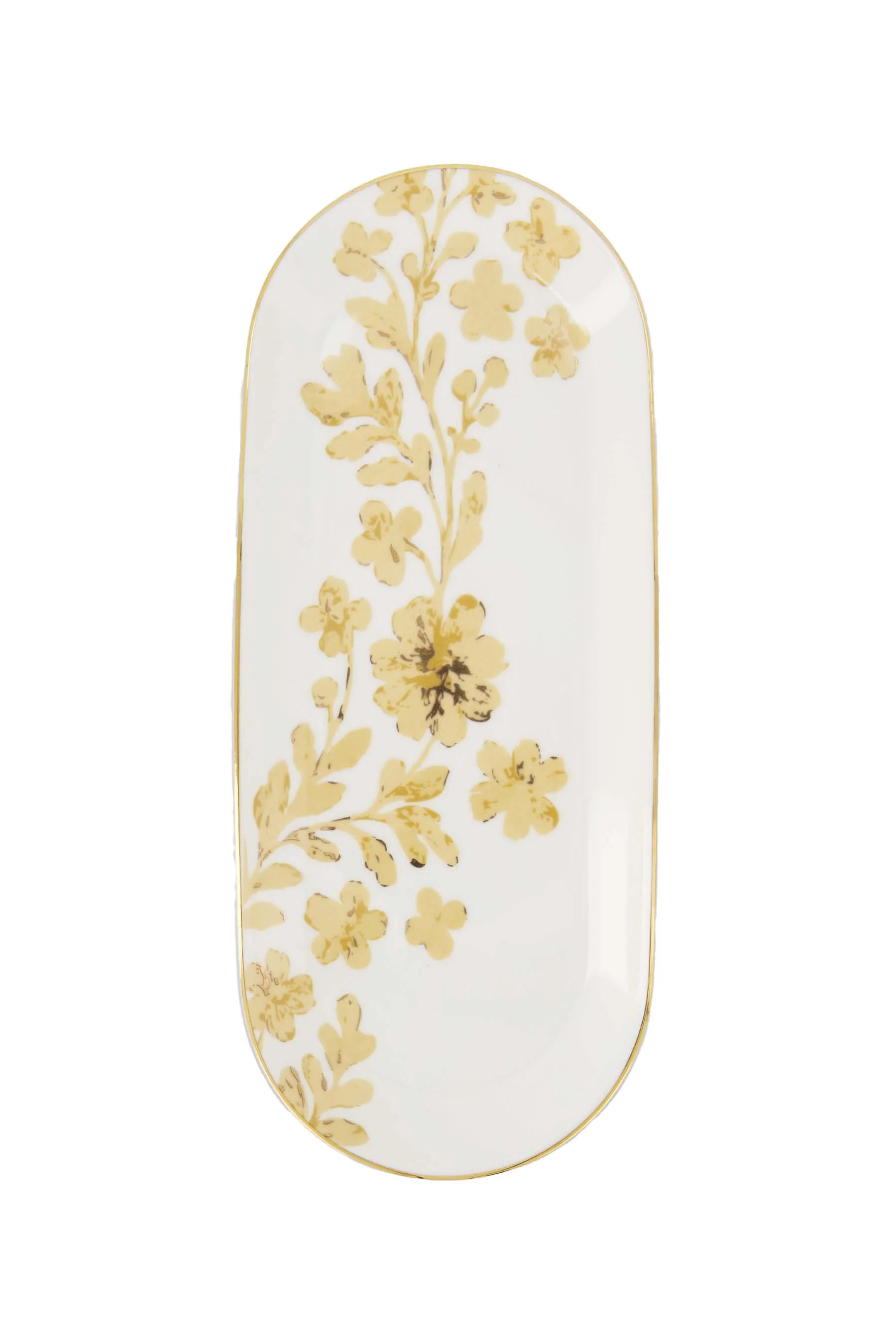 serveerschaal ovaal bloempatroon | multicolor