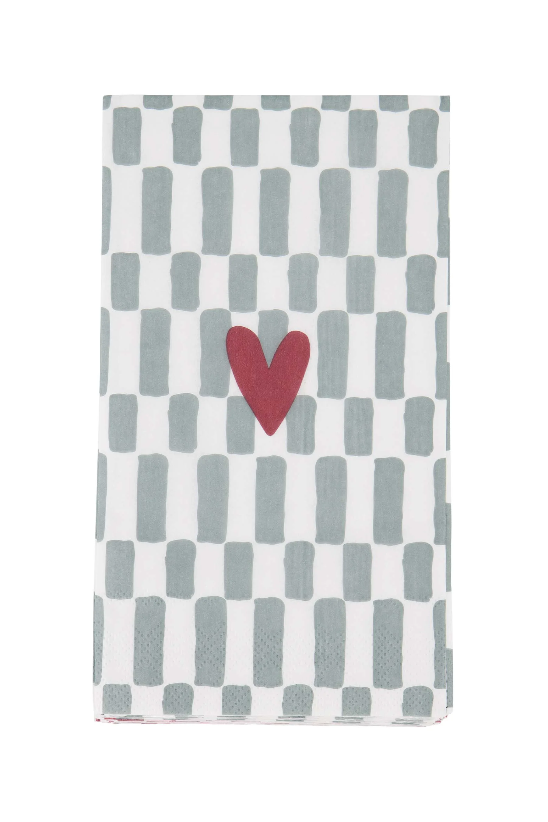 servetten rechthoek hartje grijsblauw/rood | rood / grijsblauw - Image 3