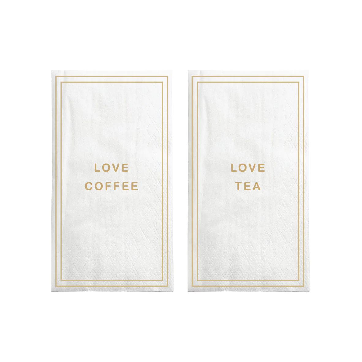 servetten rechthoek love coffee/tea | white / gold
