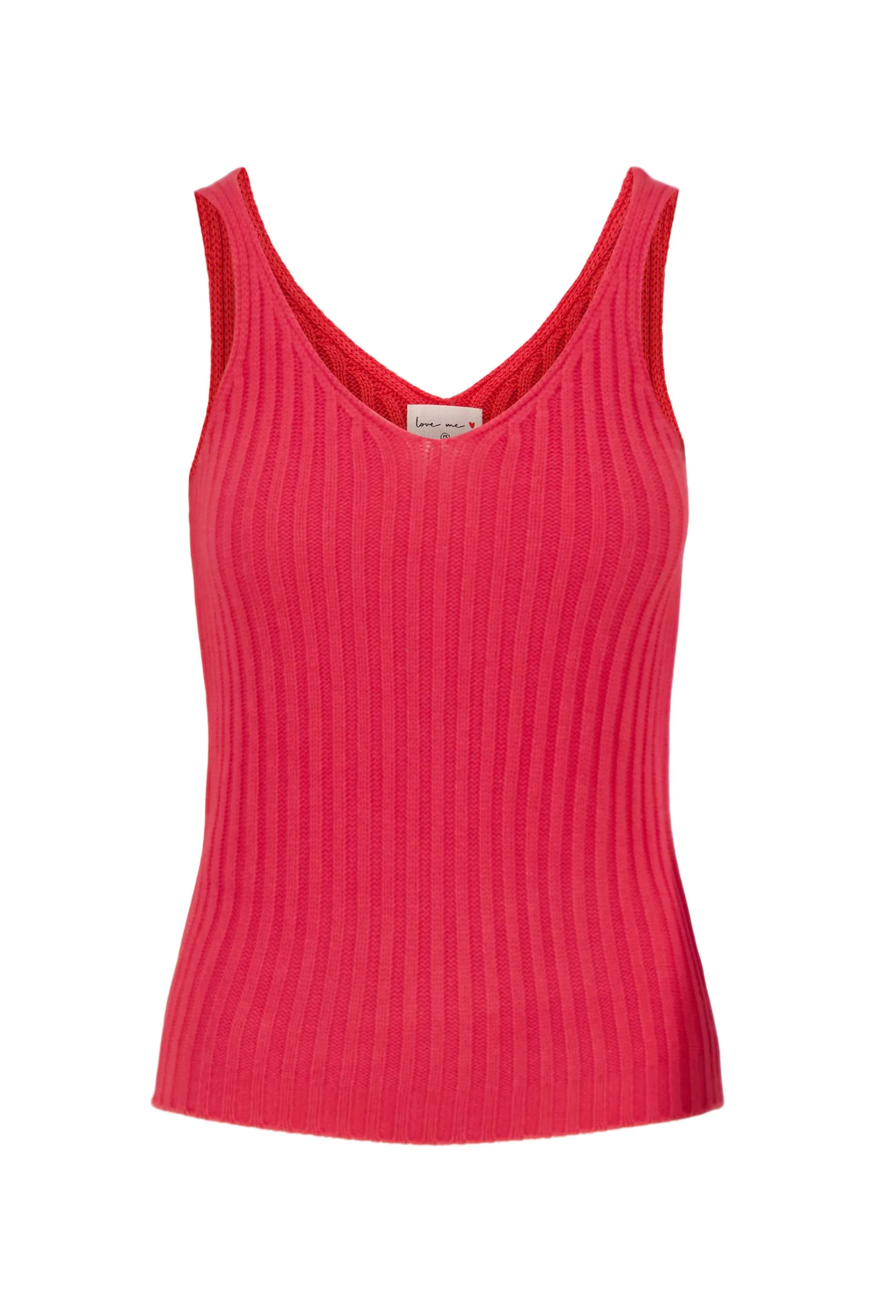 singlet gebreid in rib | red - Image 4