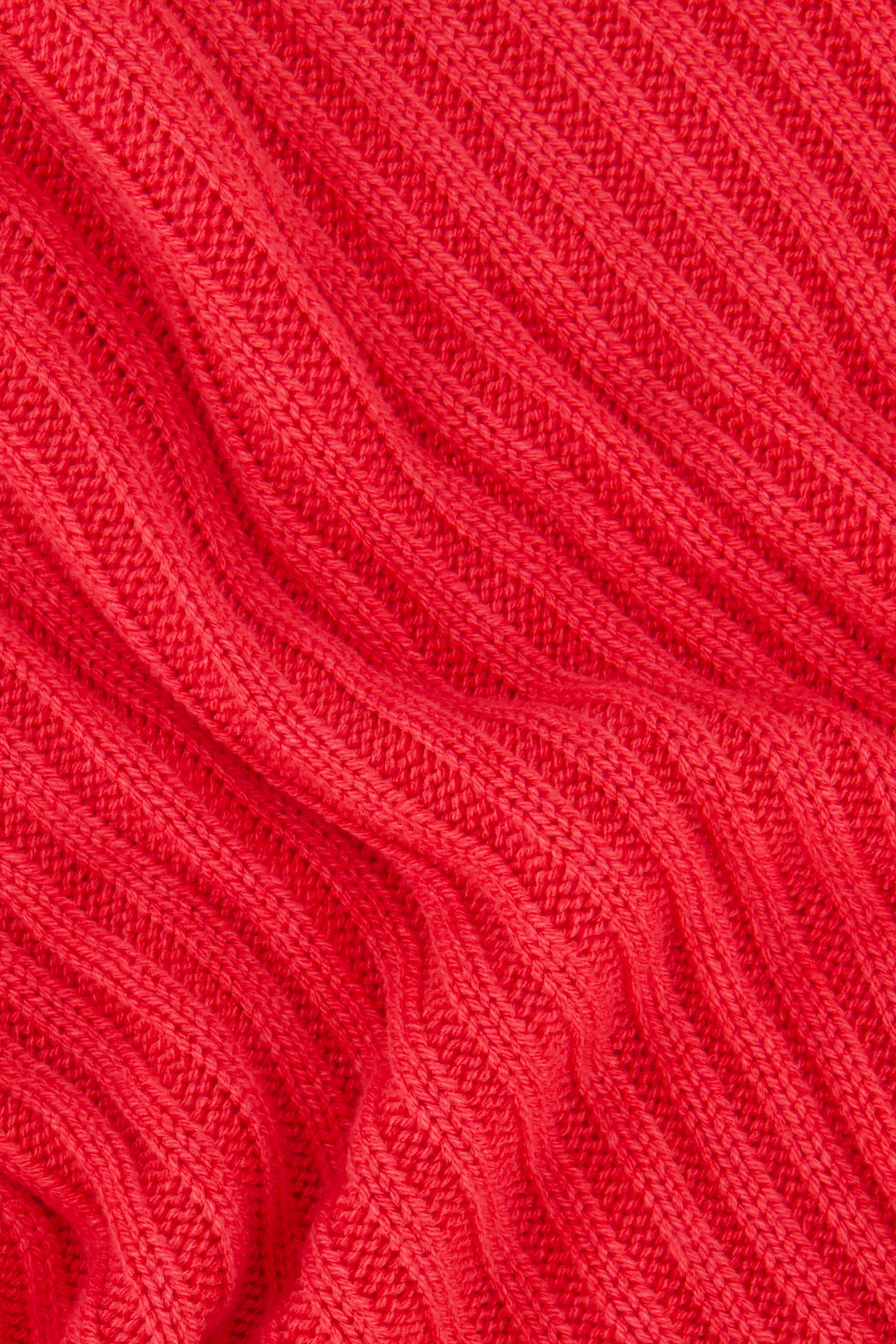 singlet gebreid in rib | red - Image 5
