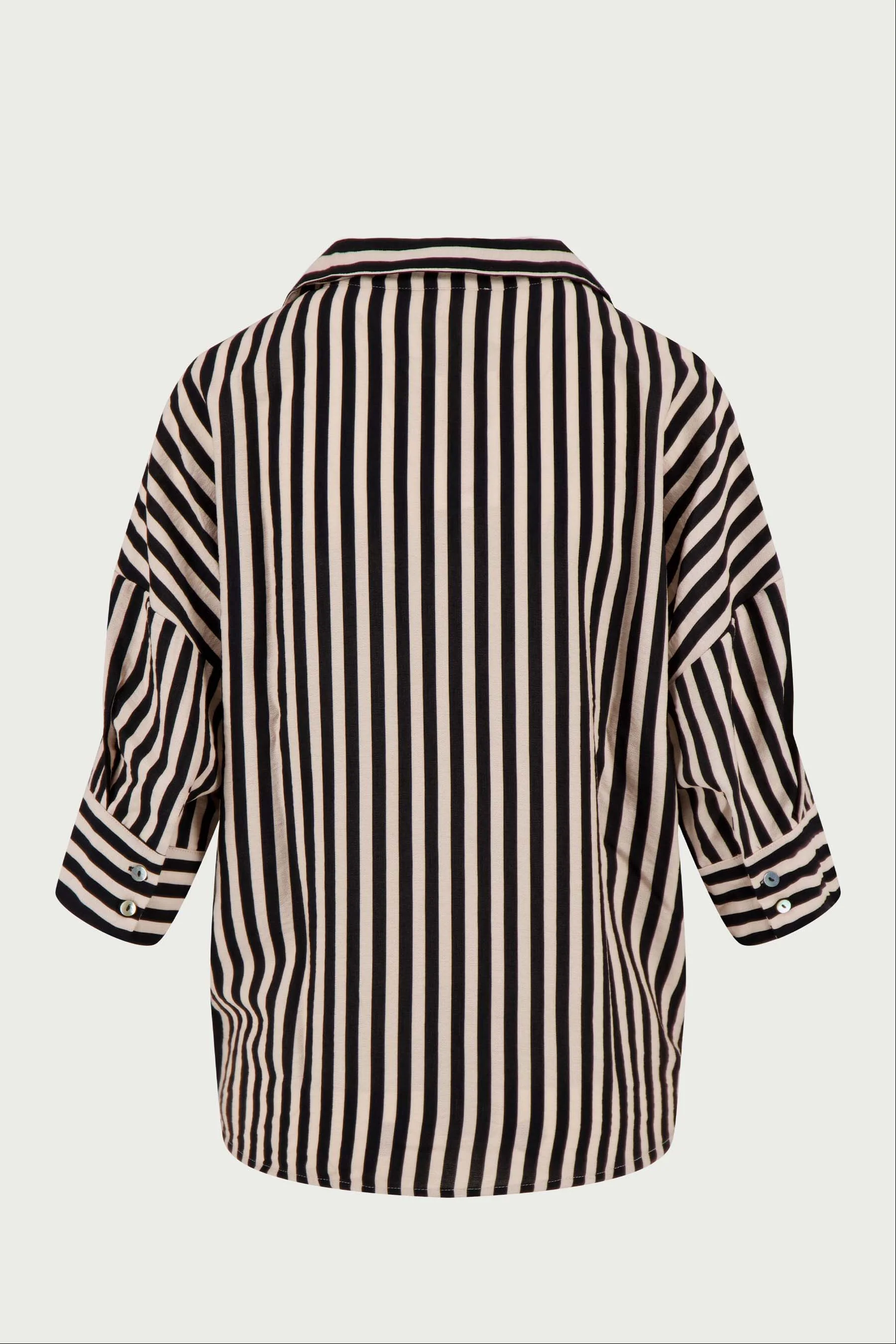 streep blouse 1/2 mouw | soft kit / zwart - Image 4