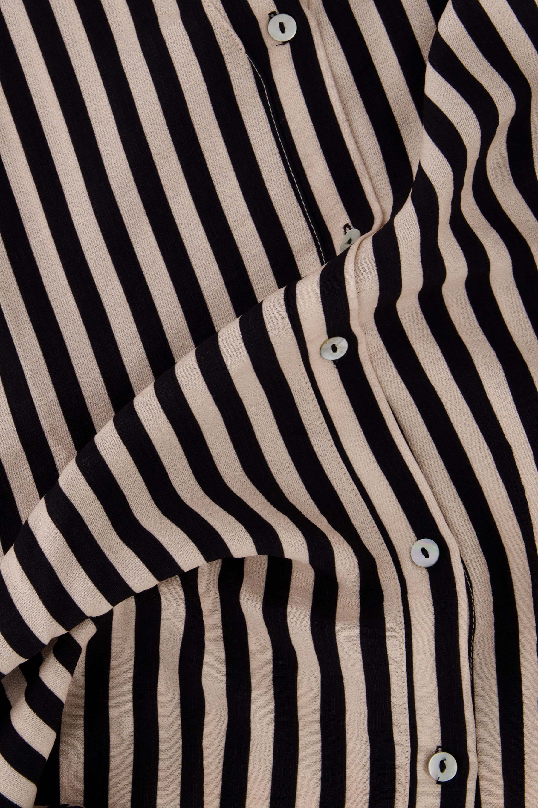 streep blouse 1/2 mouw | soft kit / zwart - Image 5