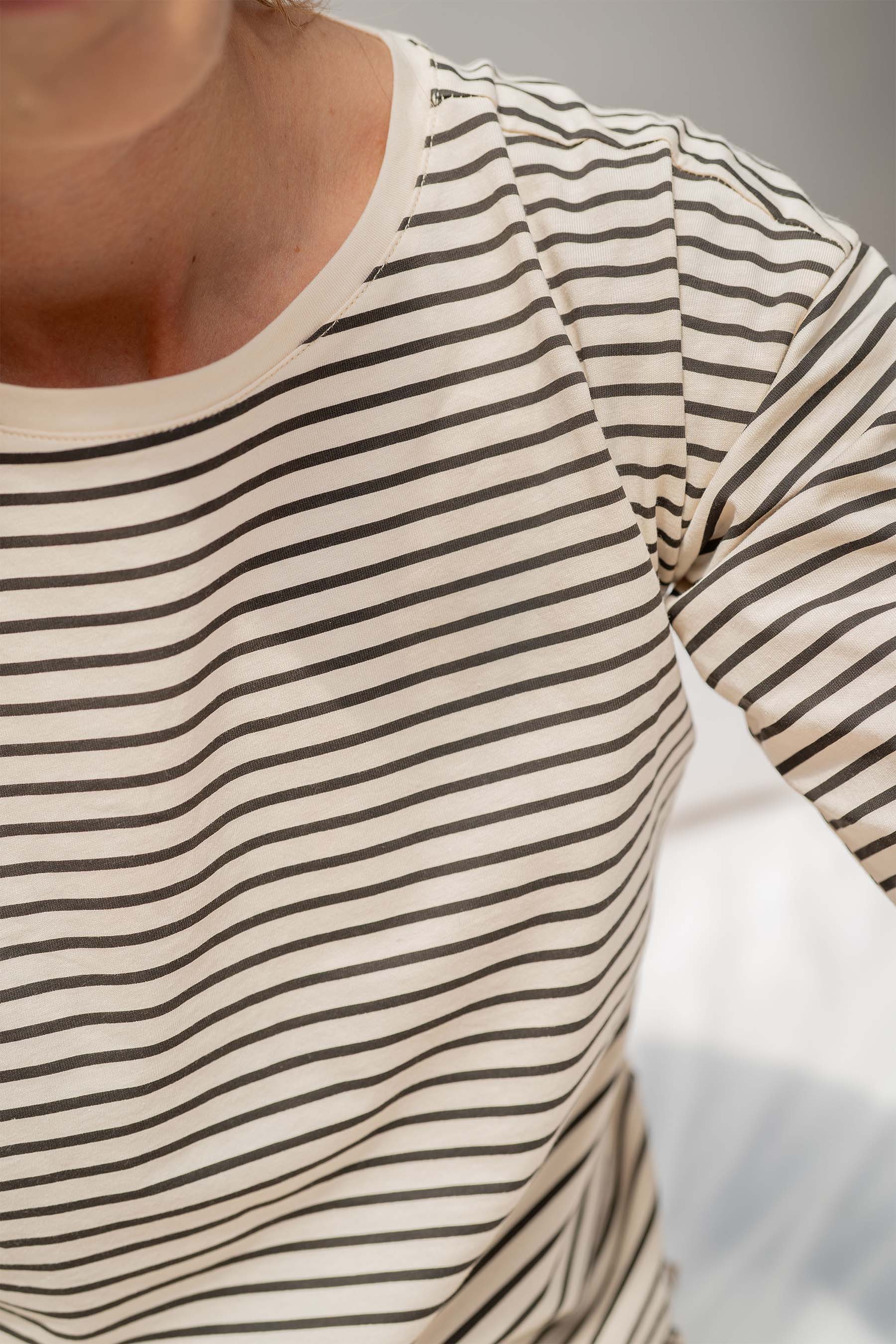 streep shirt lange mouw | zand - Image 5