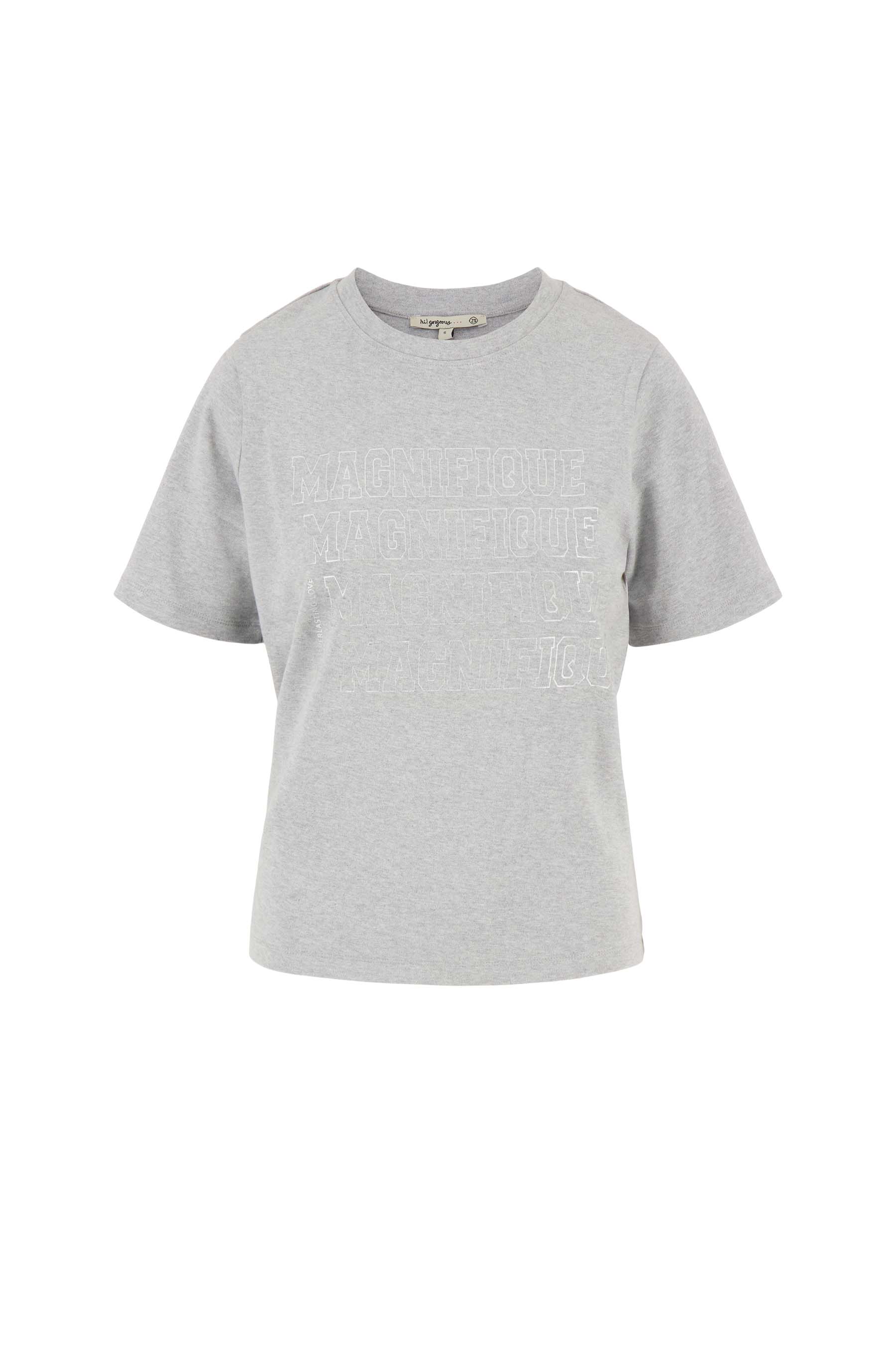 t-shirt met magnifique print | medium grey - Image 4