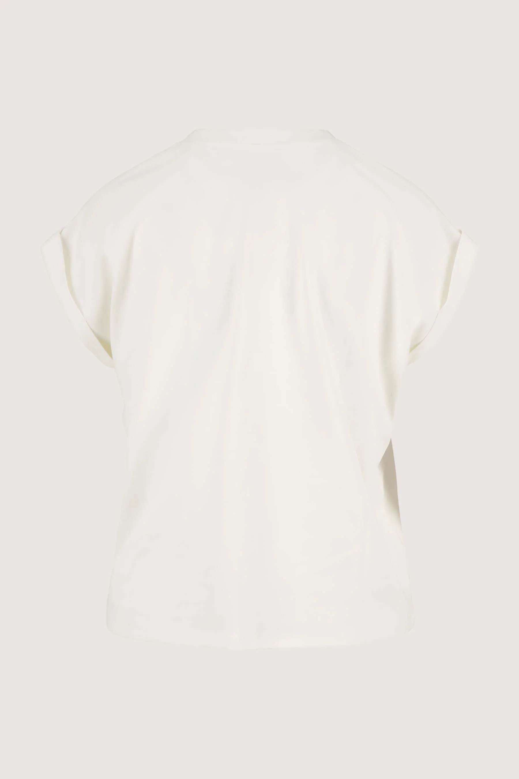 T-shirt met opgerolde mouw viva la siesta | off white / coral - Image 4