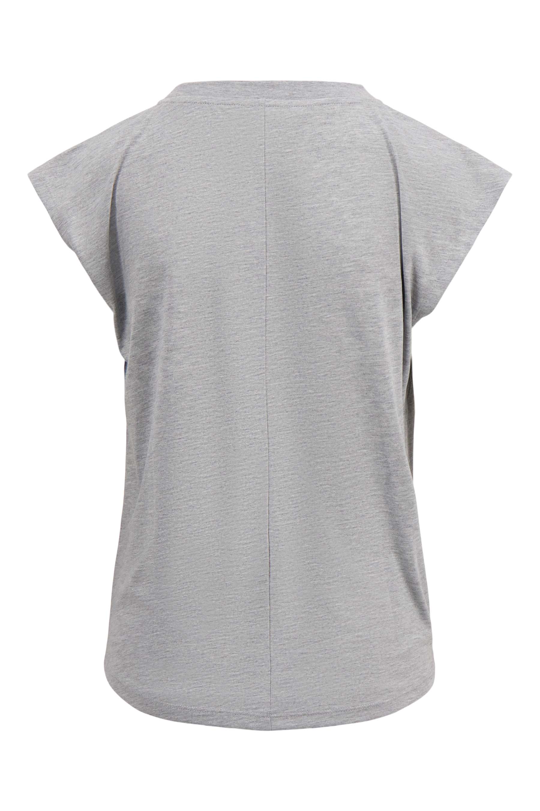 t-shirt met plooidetail | medium grey - Image 7