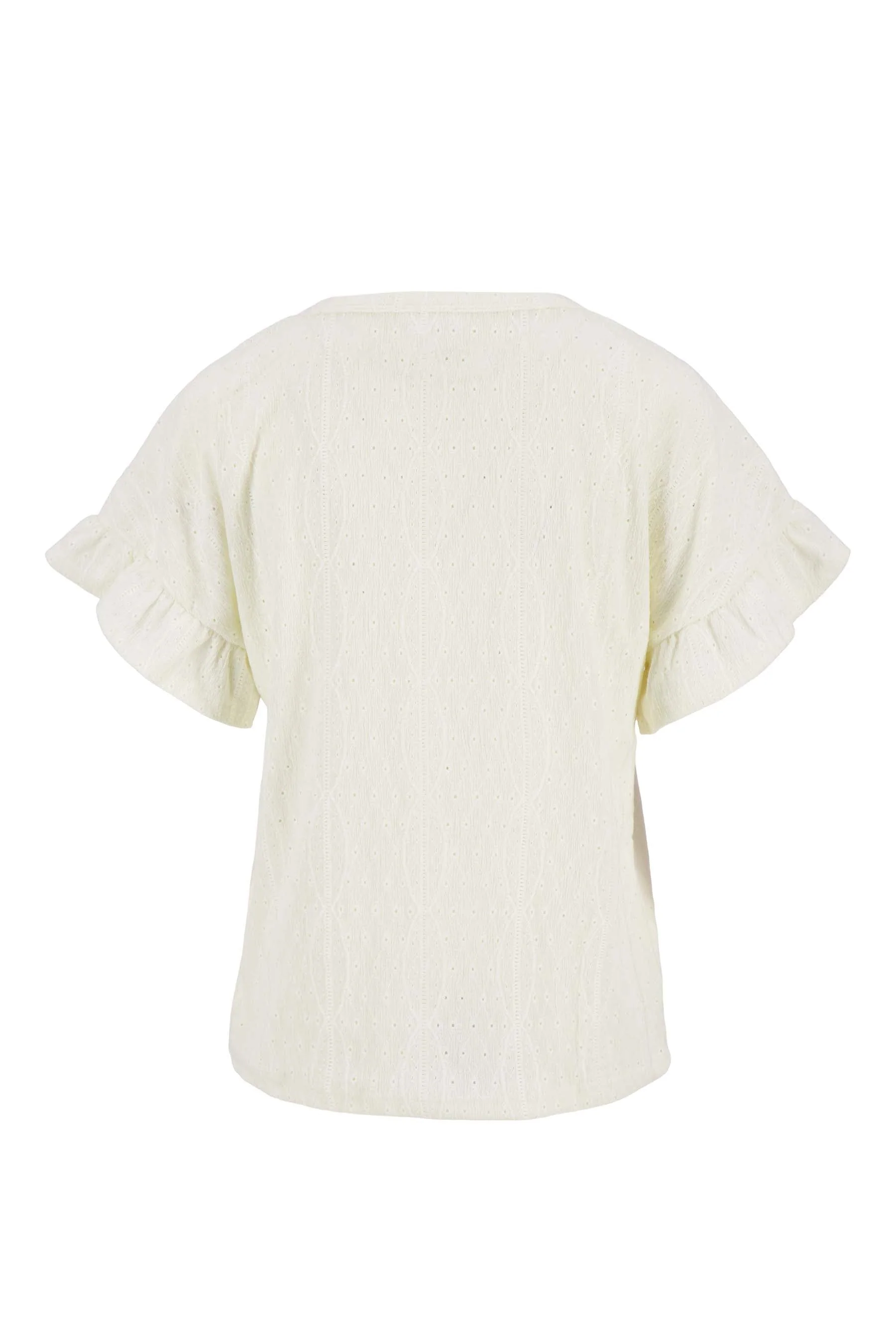 T-shirt met vlindermouw | off white - Image 5