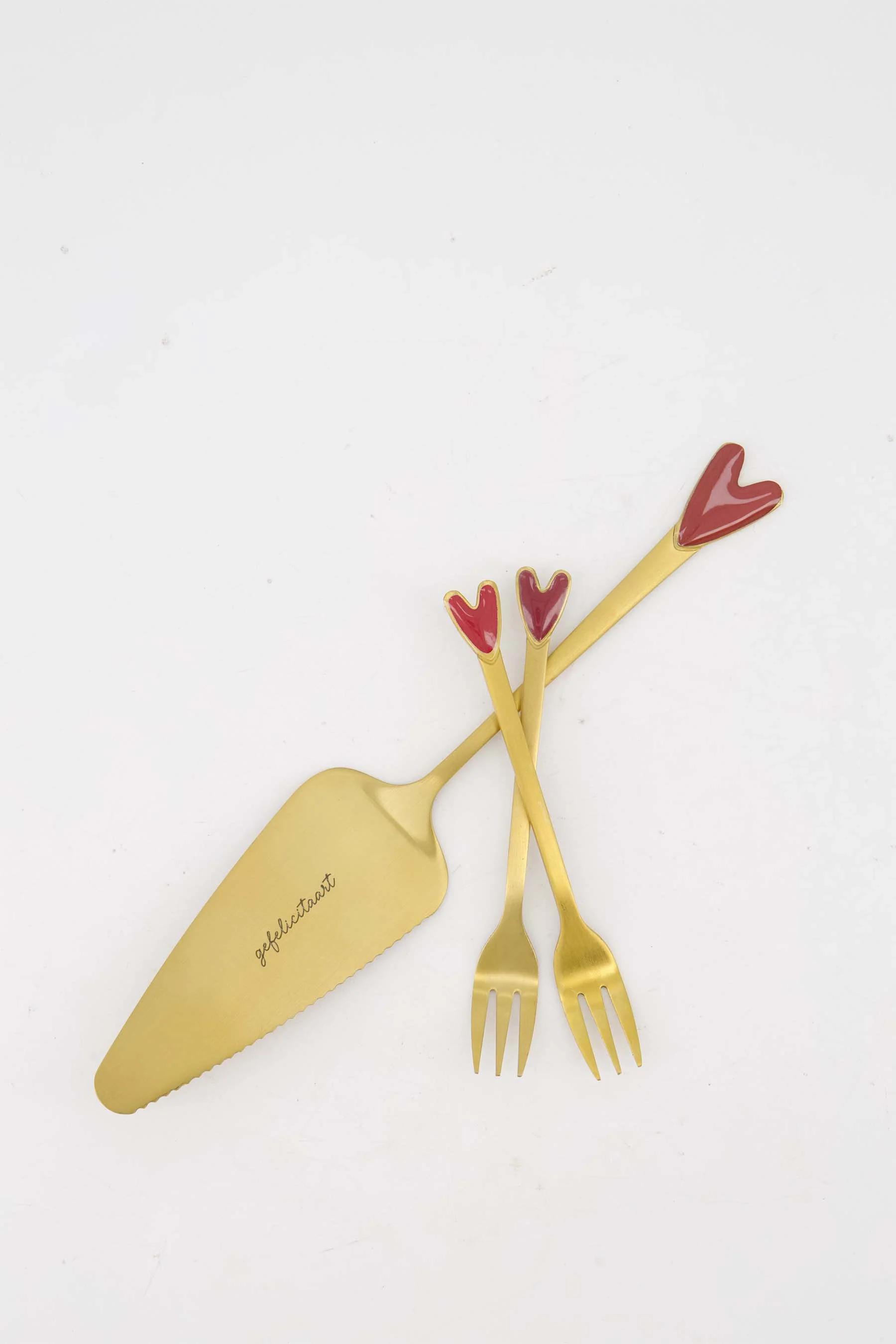 taartschep gefelicitaart | gold / red - Image 3