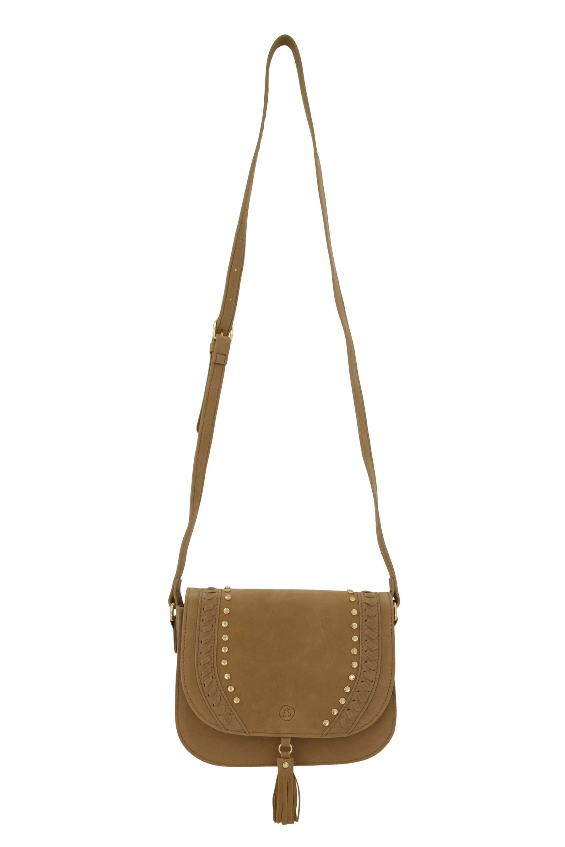 tas met kwast studs | beige - Image 2