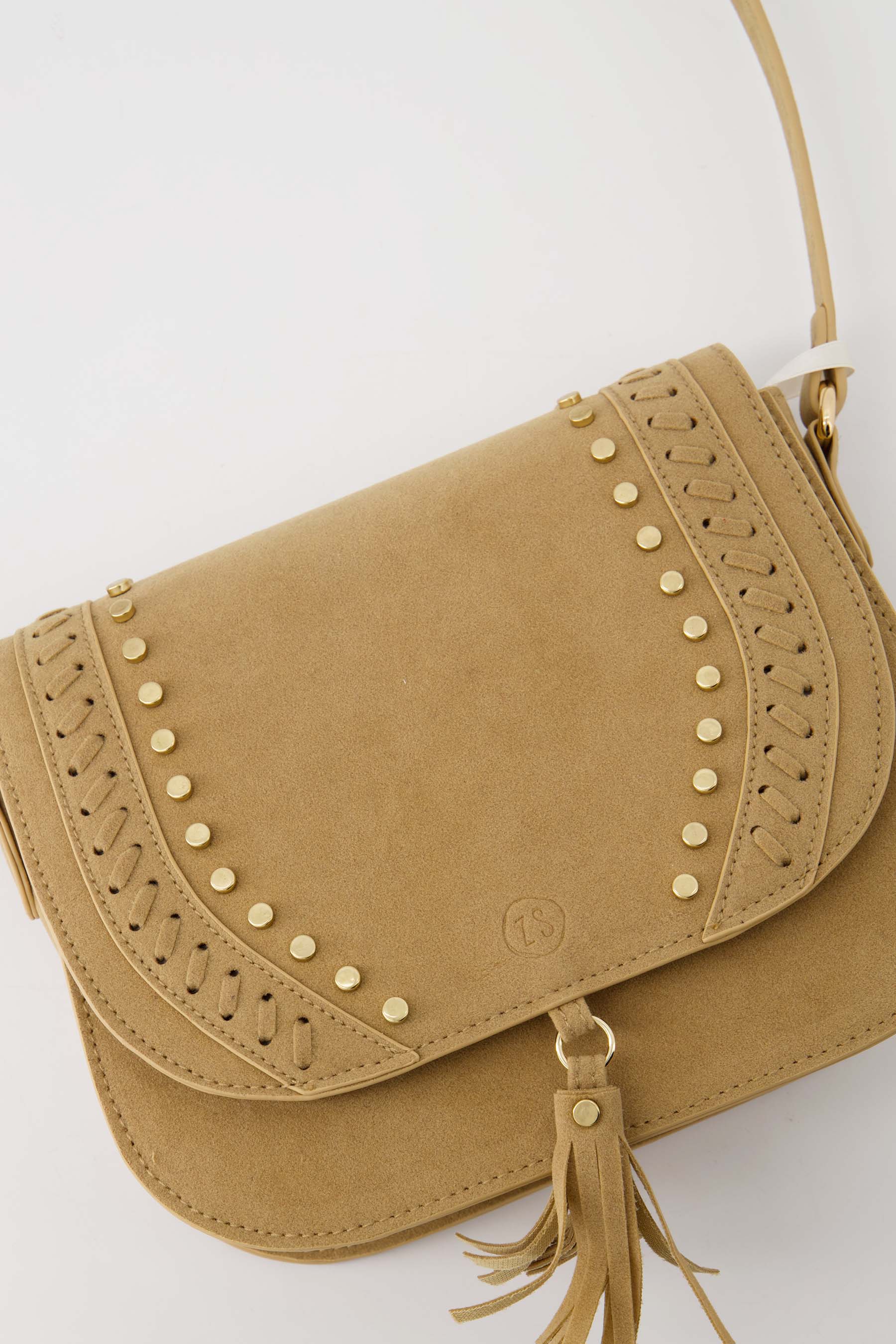 tas met kwast studs | beige - Image 4