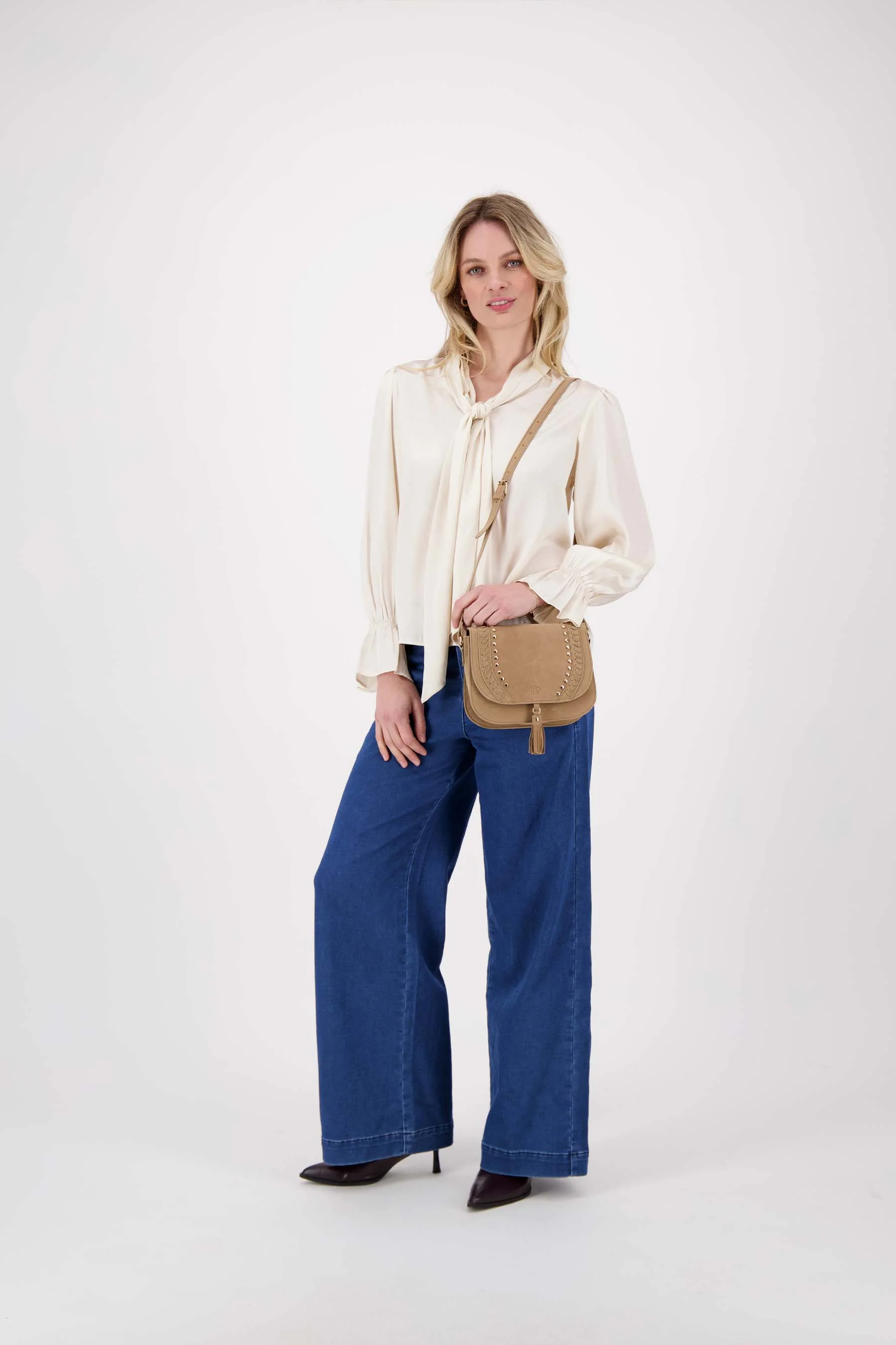 tas met kwast studs | beige - Image 5