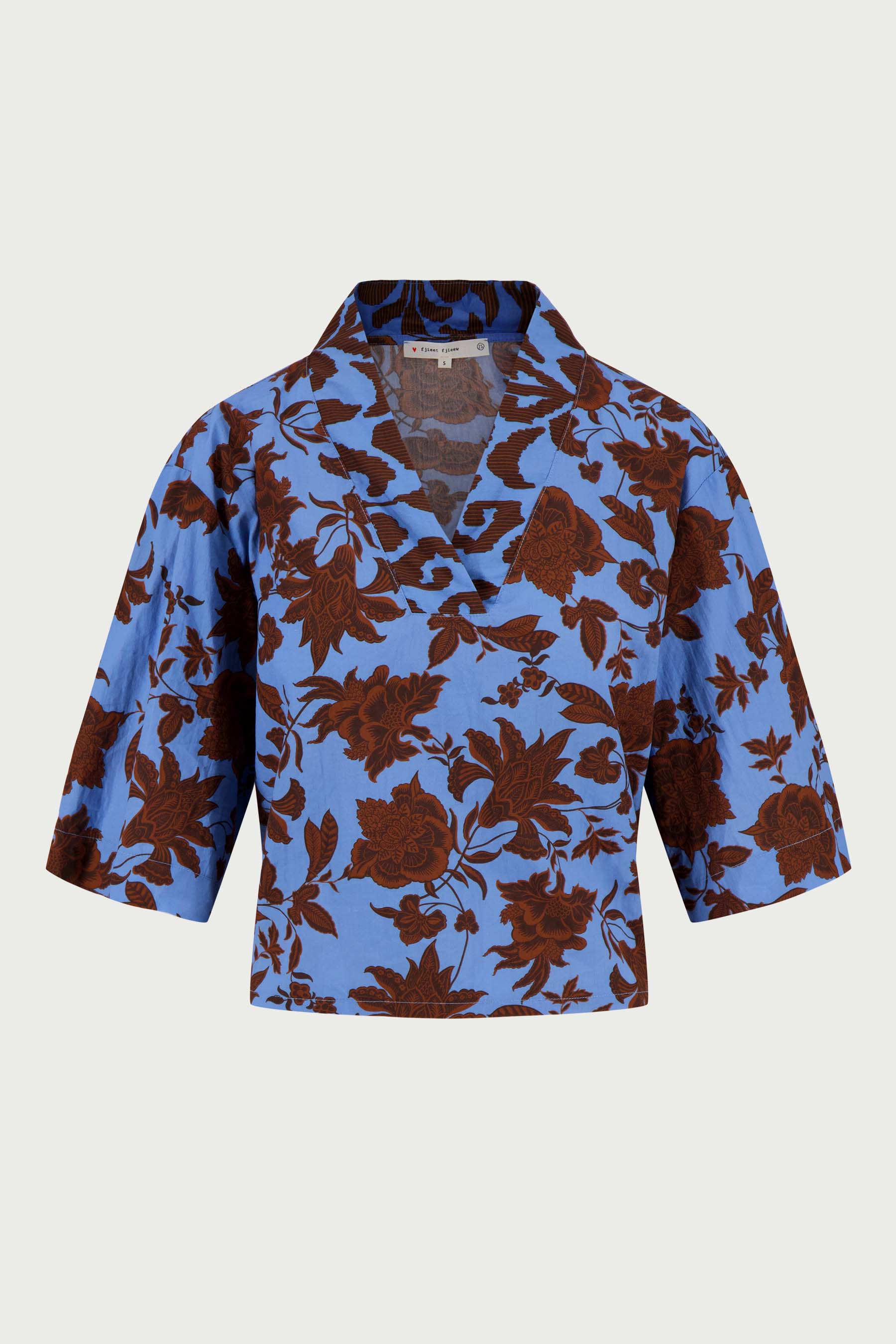 top ikat print | blue / brown - Image 3