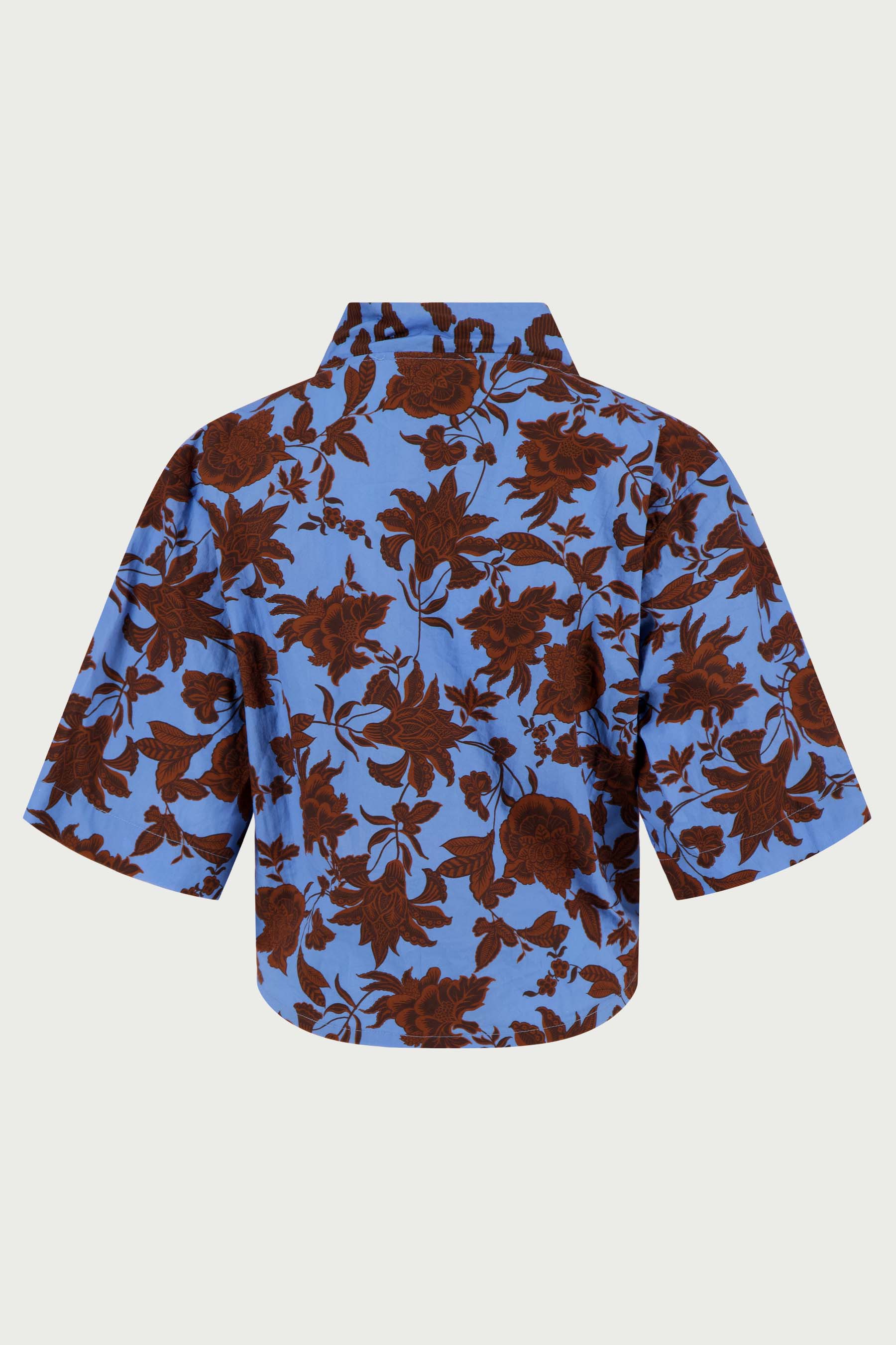 top ikat print | blue / brown - Image 4