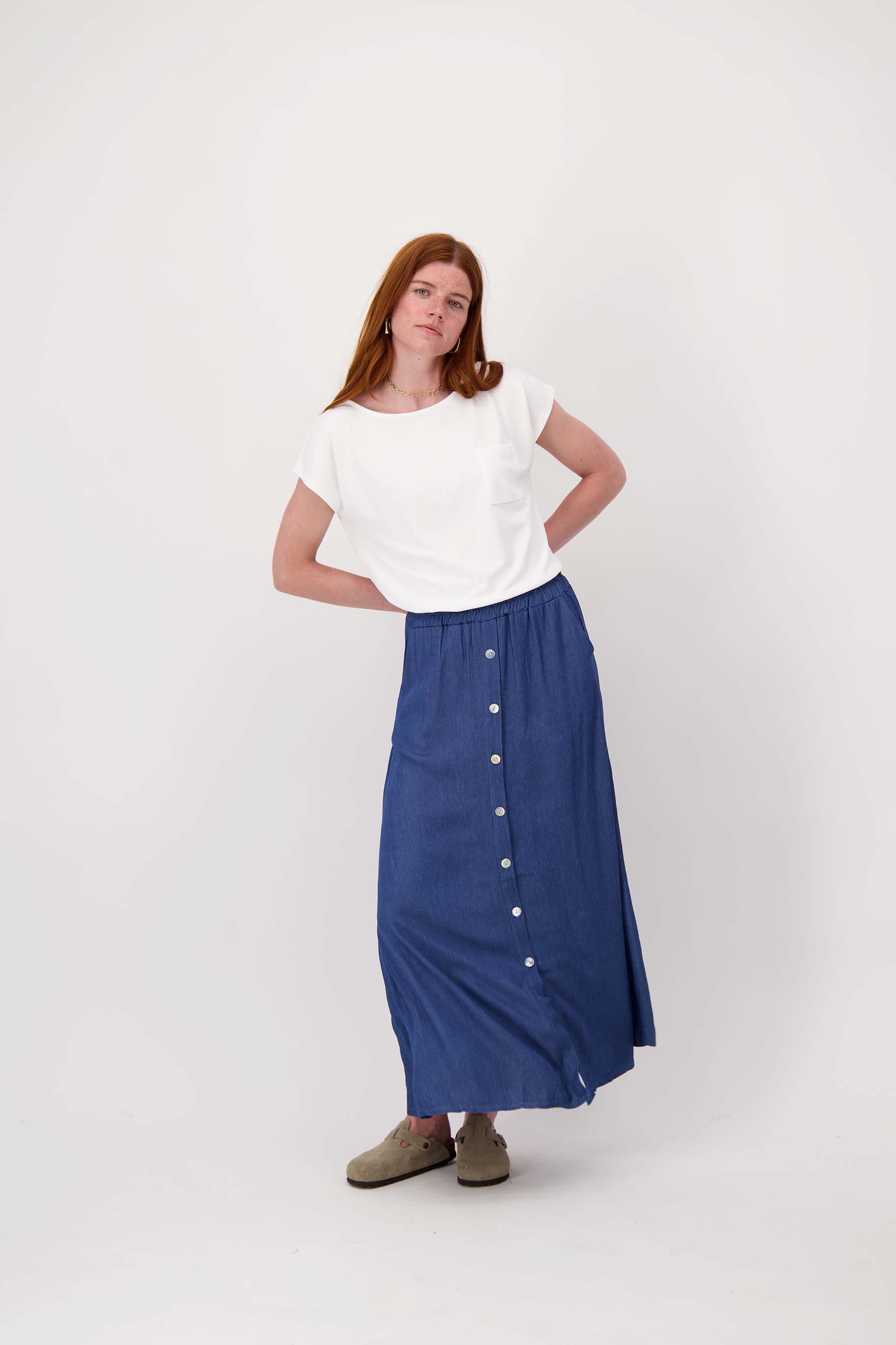 top met boothals met borduur | off white - Image 3