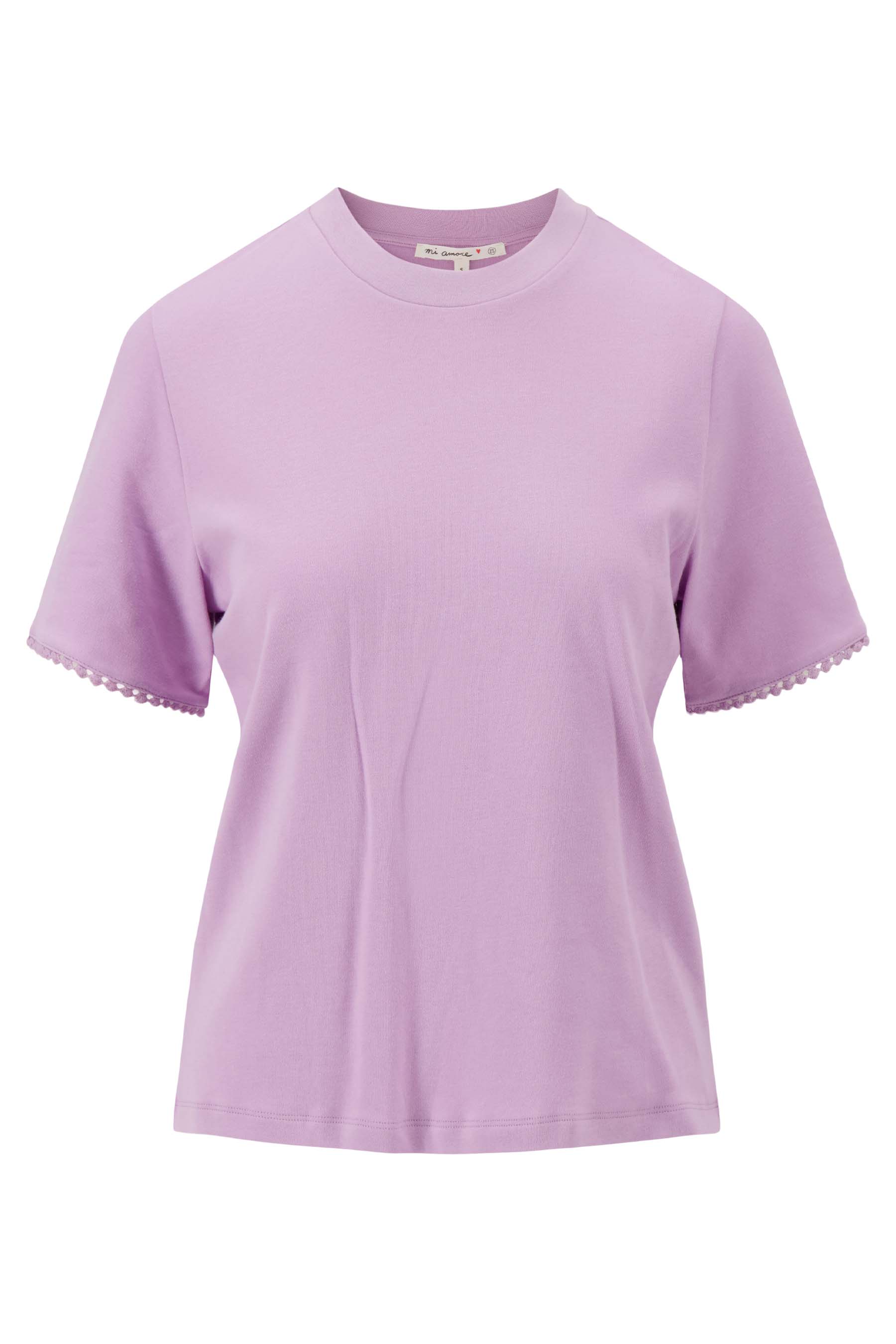 tshirt met haak detail op mouwen | lavenderblauw