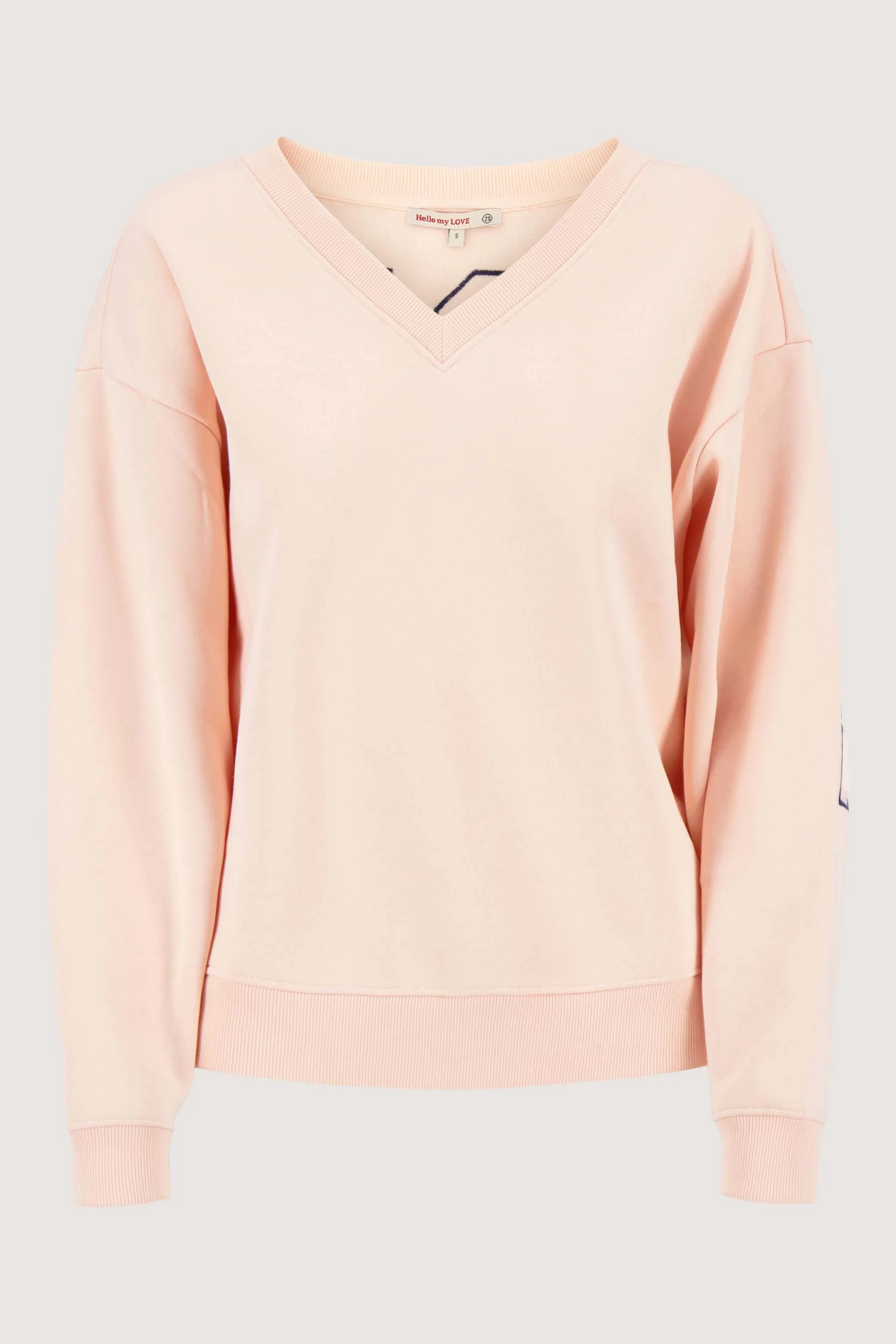 V hals sweater met tekst kiss kiss | light pink - Image 5