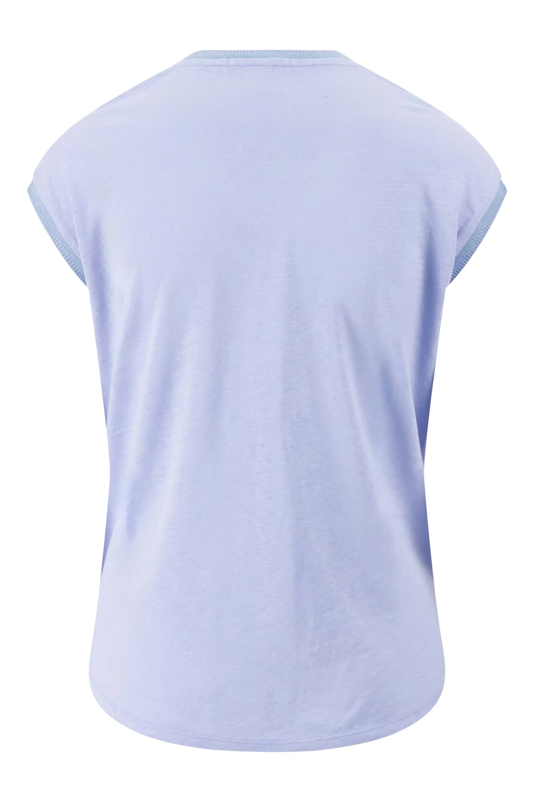 V hals top met lurex boord | cornflower blue - Image 5