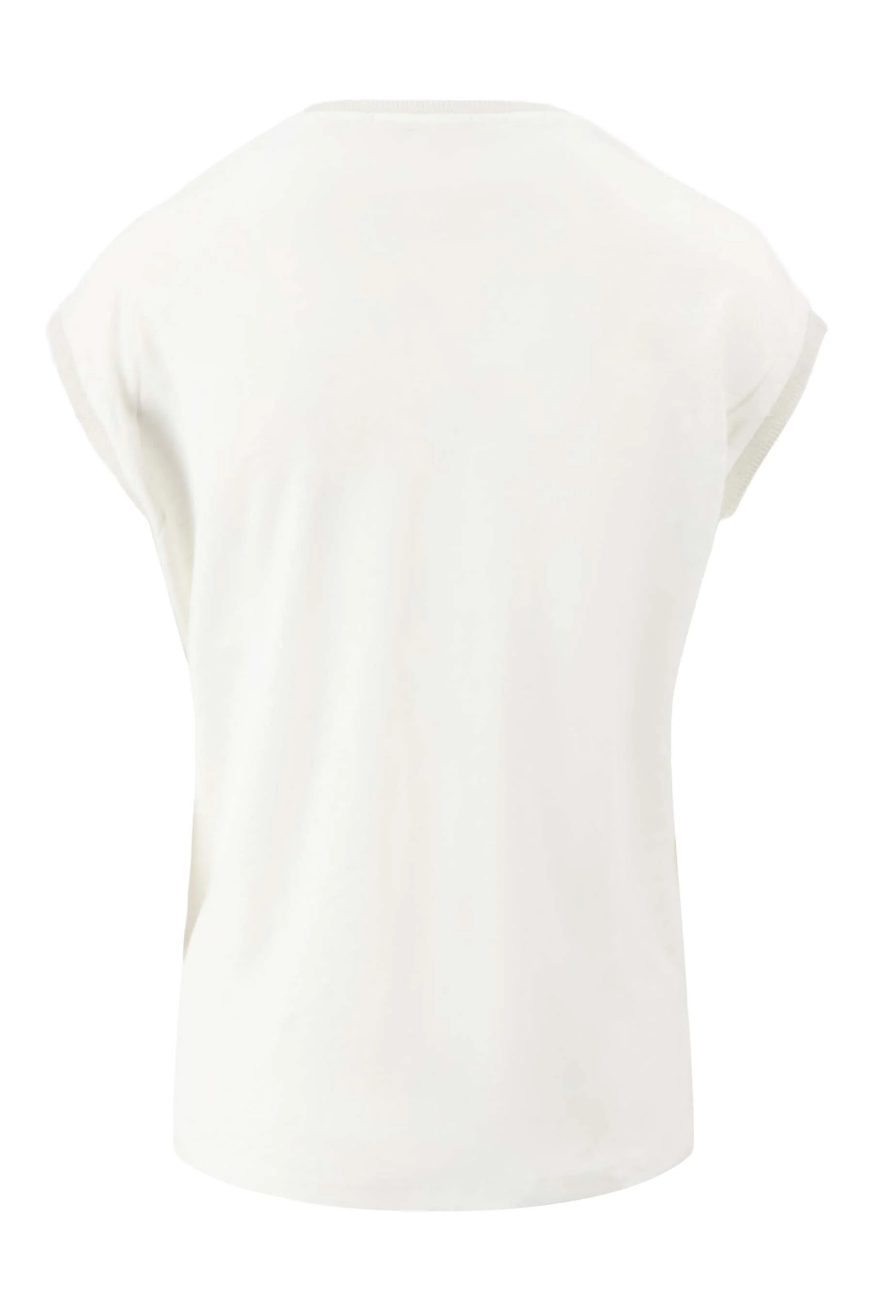 V hals top met lurex boord | off white - Image 4