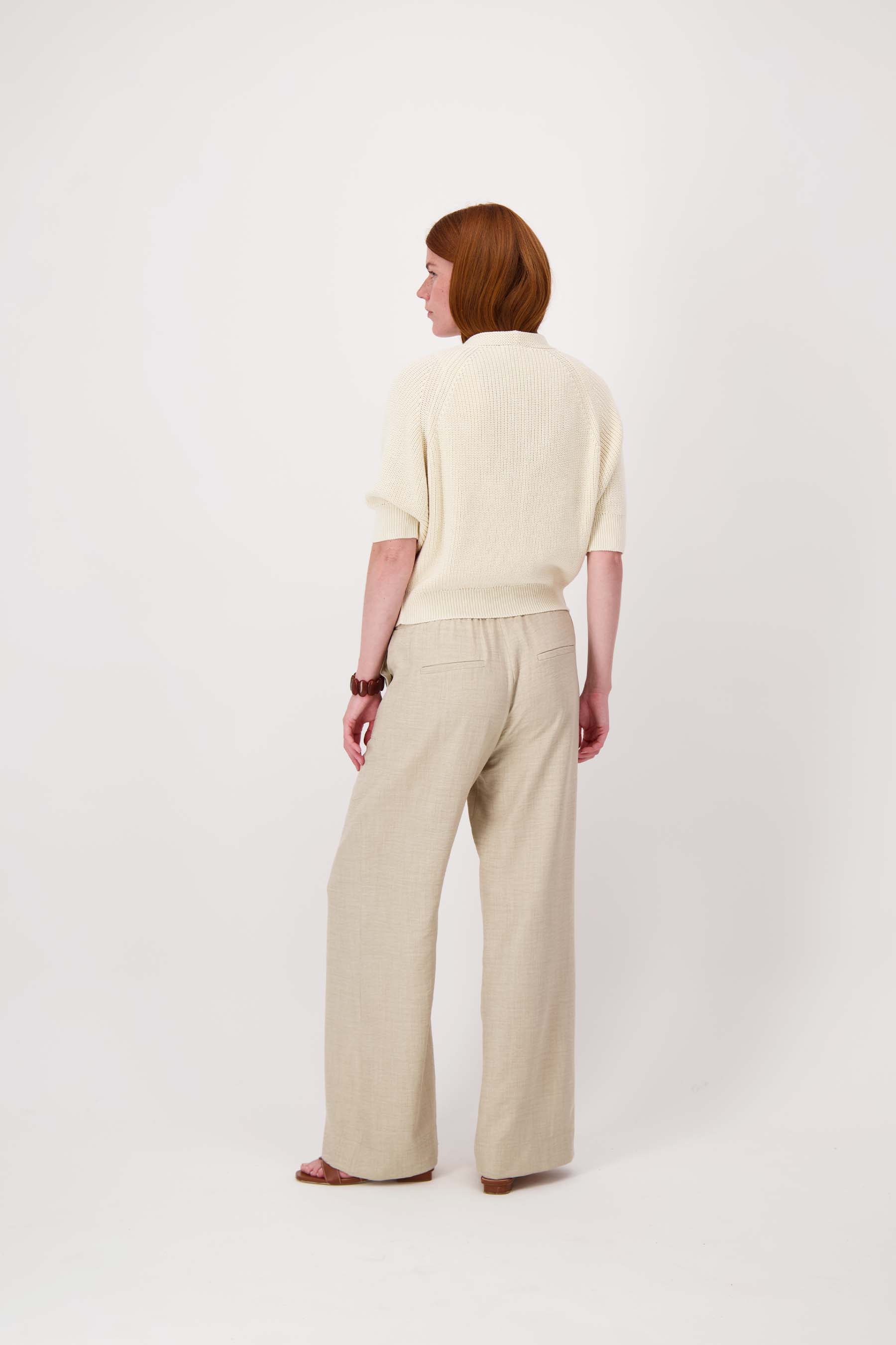 vest met vleermuis mouwen met hart broche | off white - Image 4
