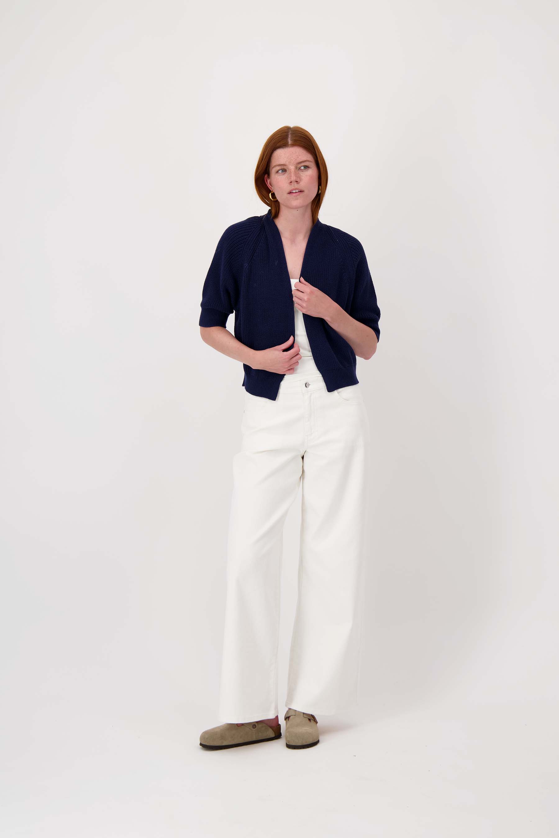 vest met vleermuis mouwen met hart broche | summer navy - Image 3