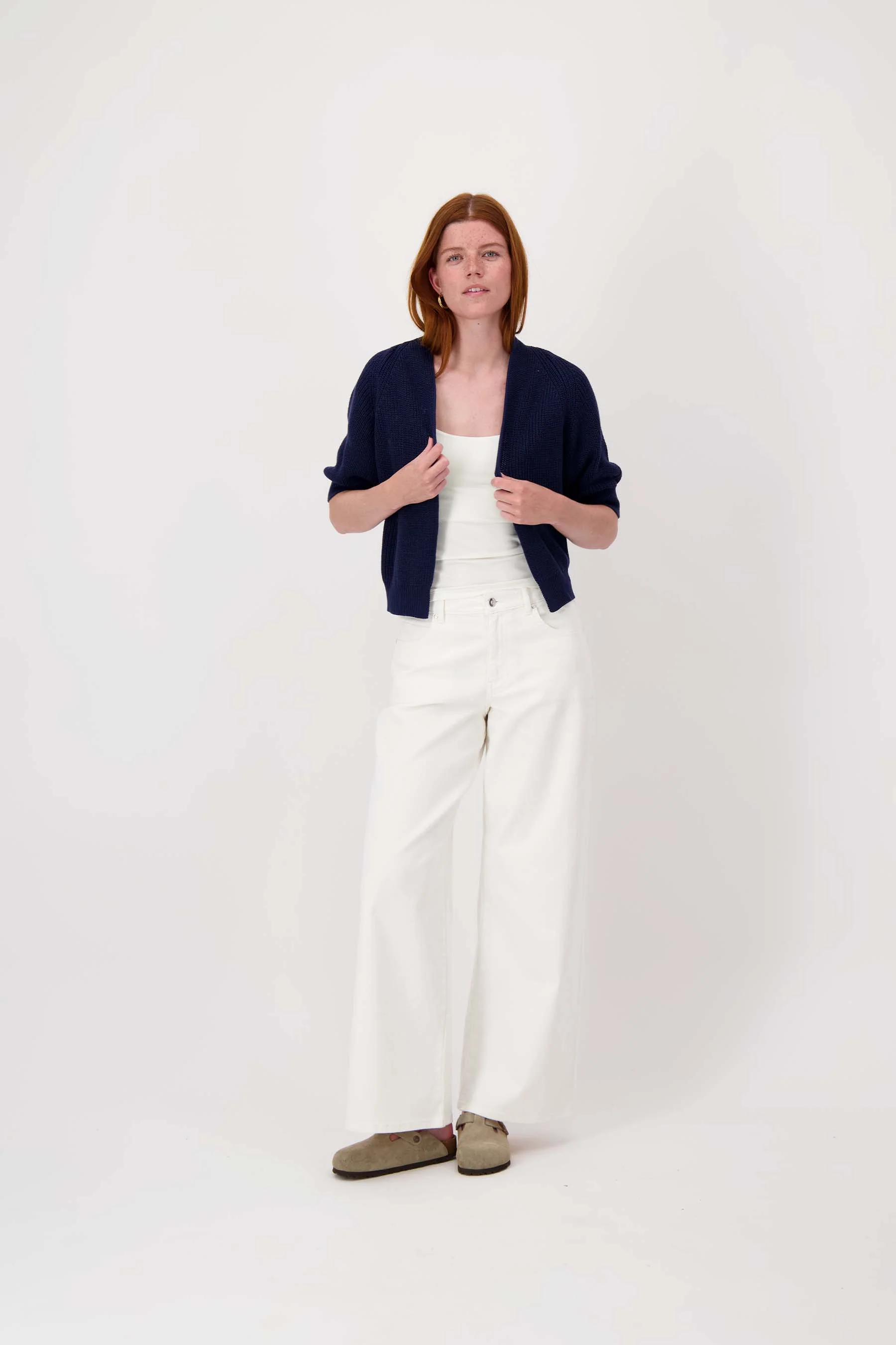 vest met vleermuis mouwen met hart broche | summer navy - Image 4
