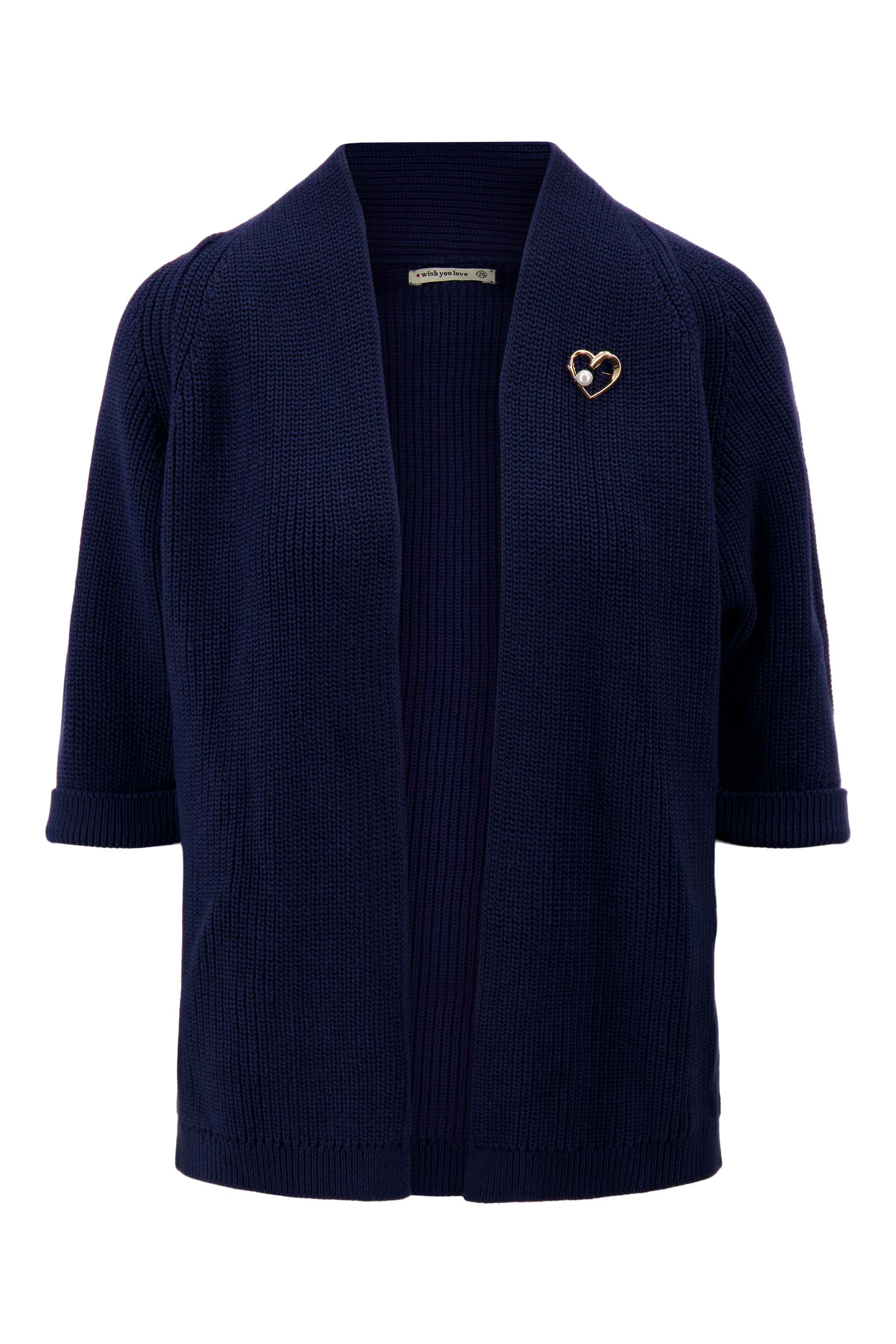 vest met vleermuis mouwen met hart broche | summer navy - Image 5