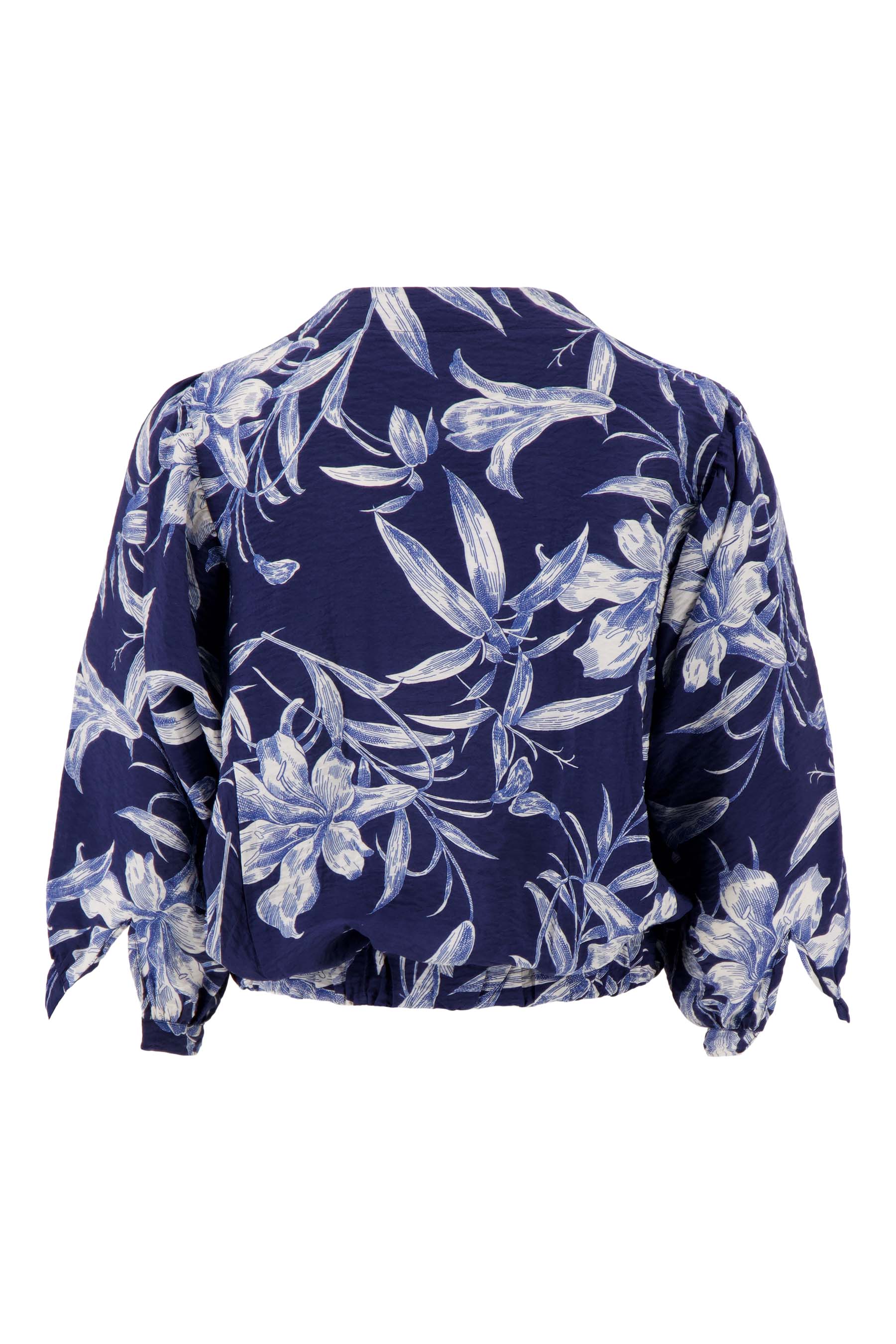 vleermuis blouse met print | summer navy / off white - Image 6
