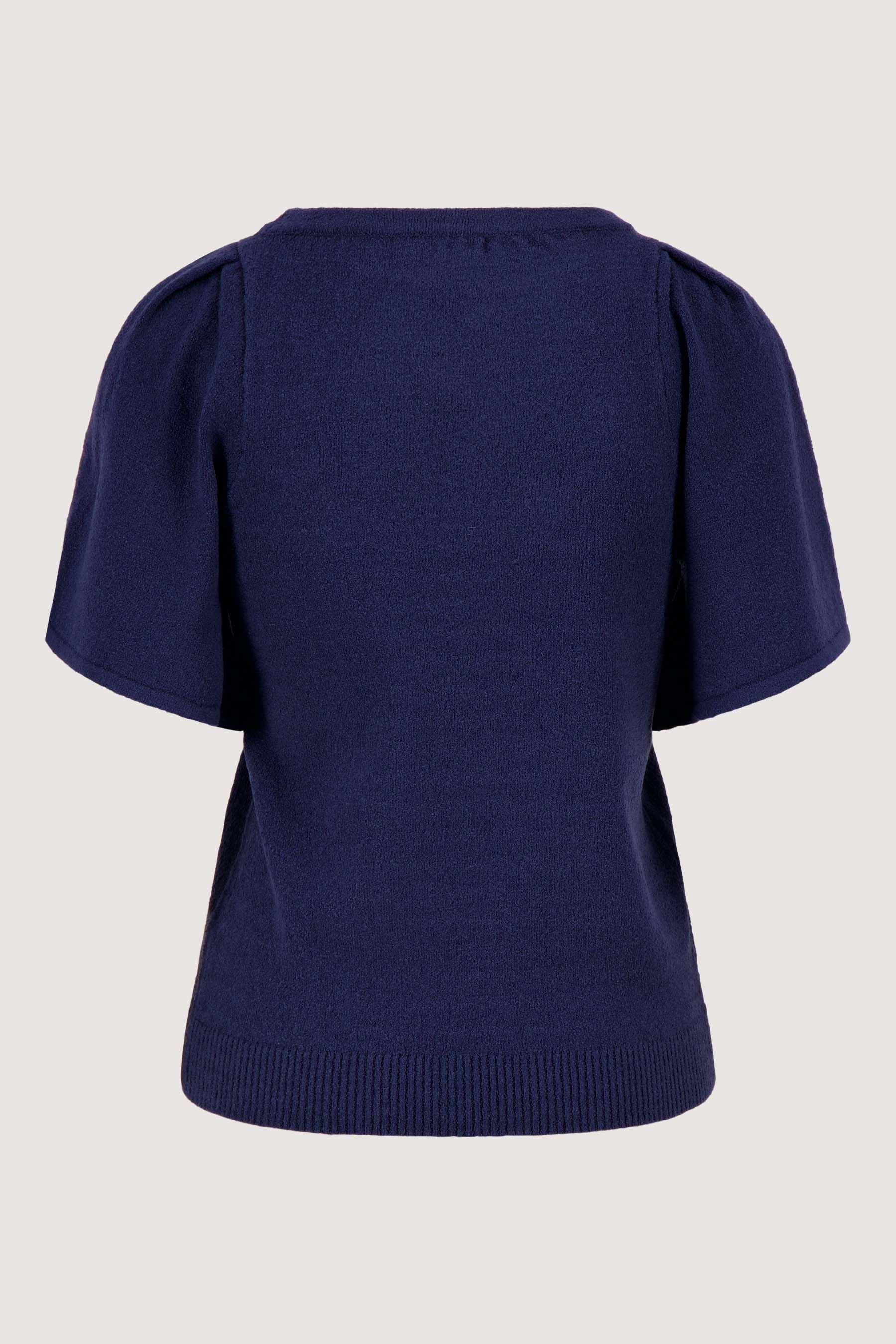 vlindermouw boothals top in boucle garens | summer navy - Image 5