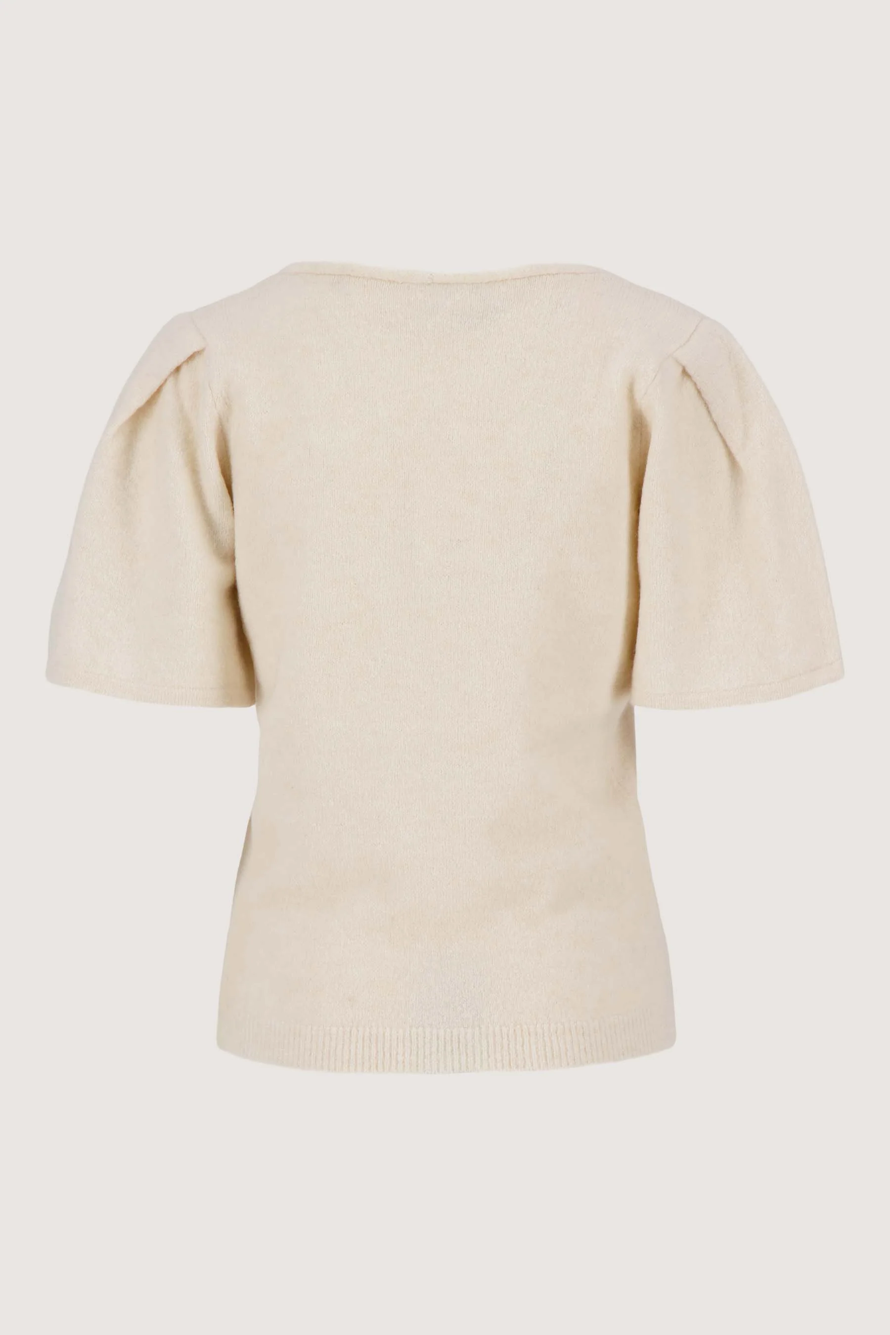 vlindermouw top in fluffy garen | off white - Image 5
