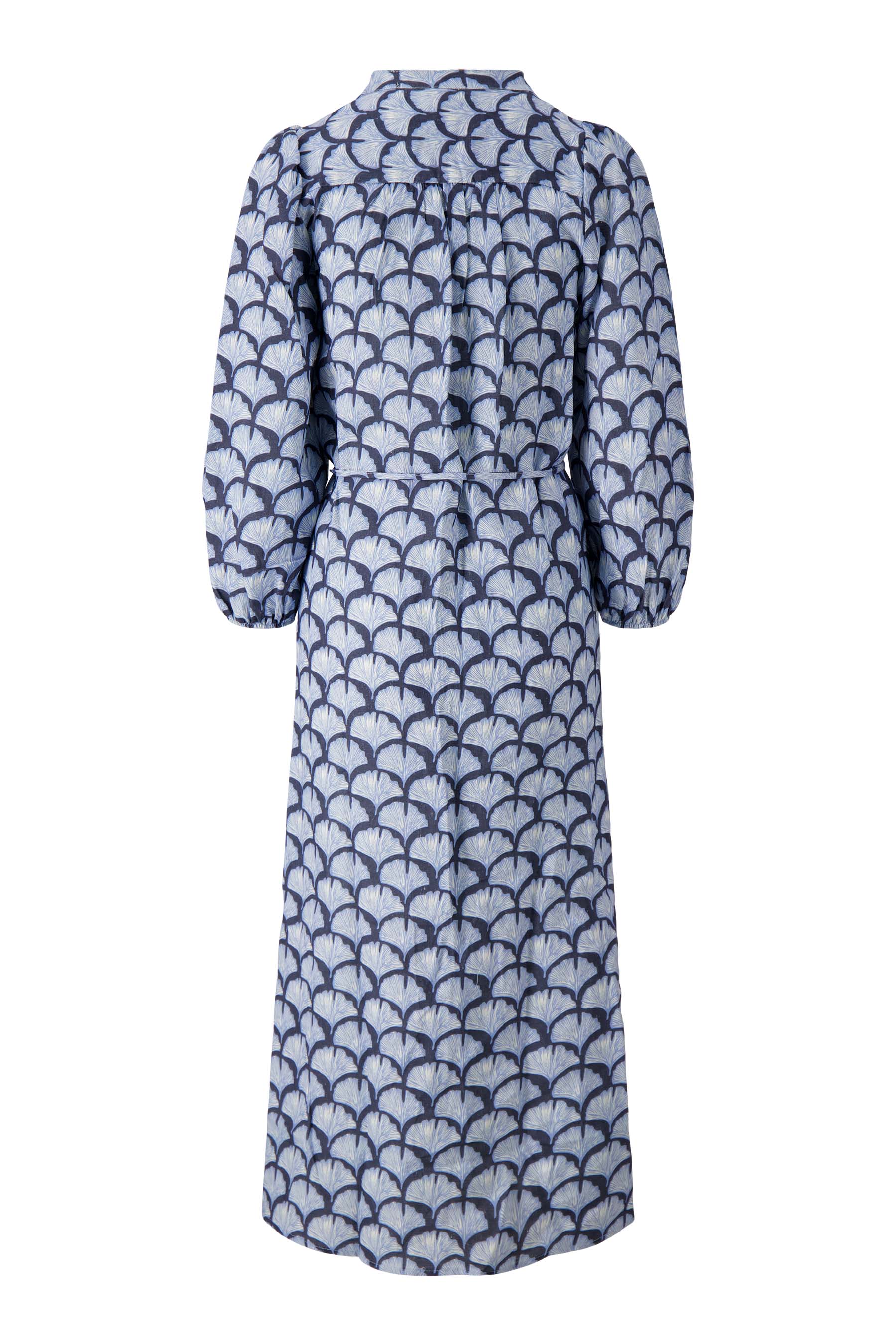 waaierprint jurk met korte mouwen | summer navy/lavenderblauw/offwhite - Image 2