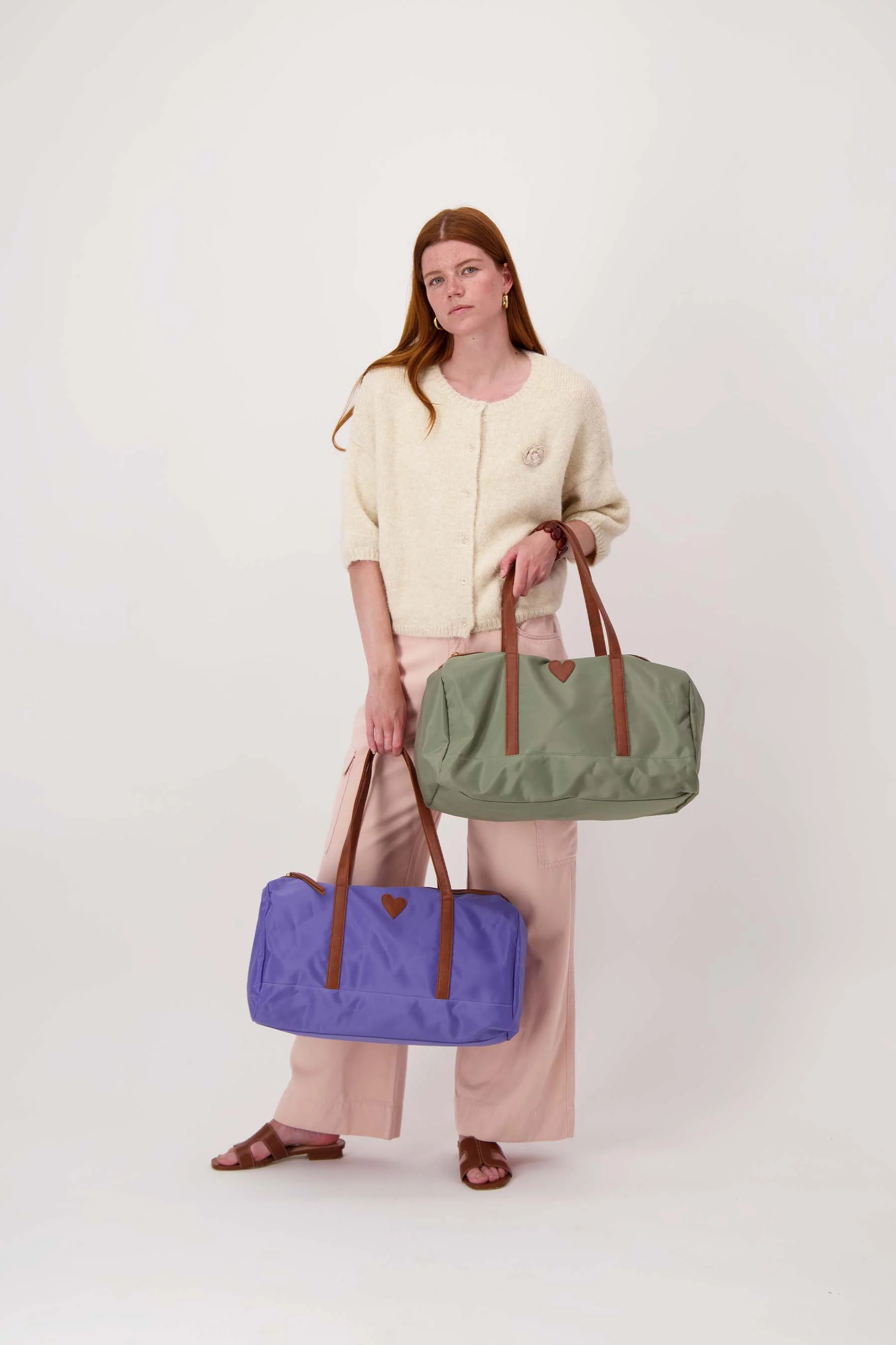 weekend tas met hart | light mossgreen - Image 4