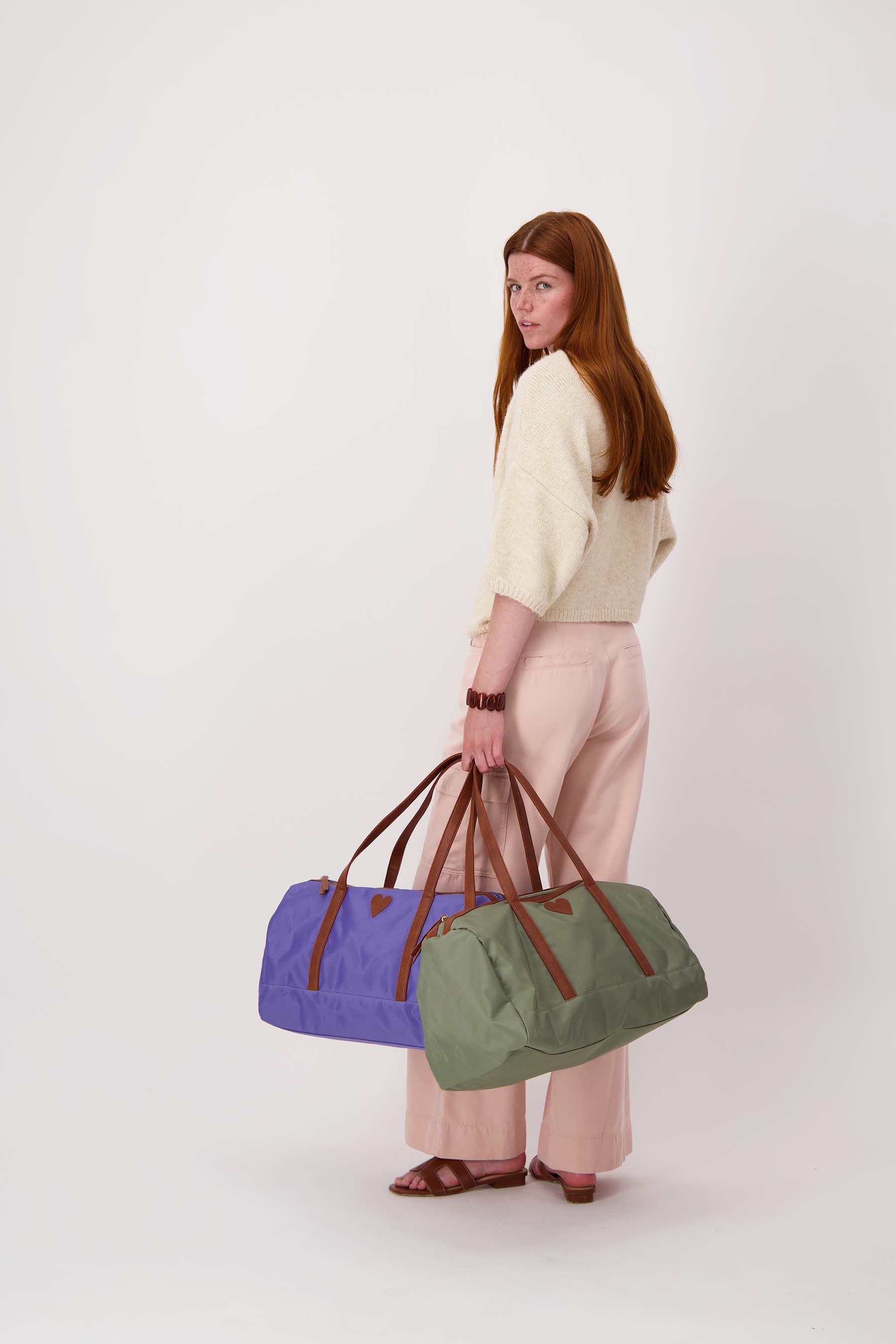 weekend tas met hart | light mossgreen - Image 5
