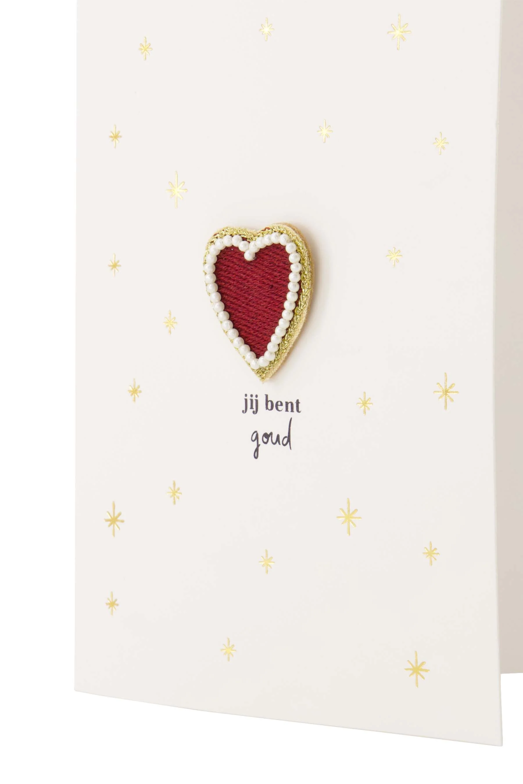 wenskaart broche hartje jij bent goud wit/goud/rood | white / gold / red - Image 2