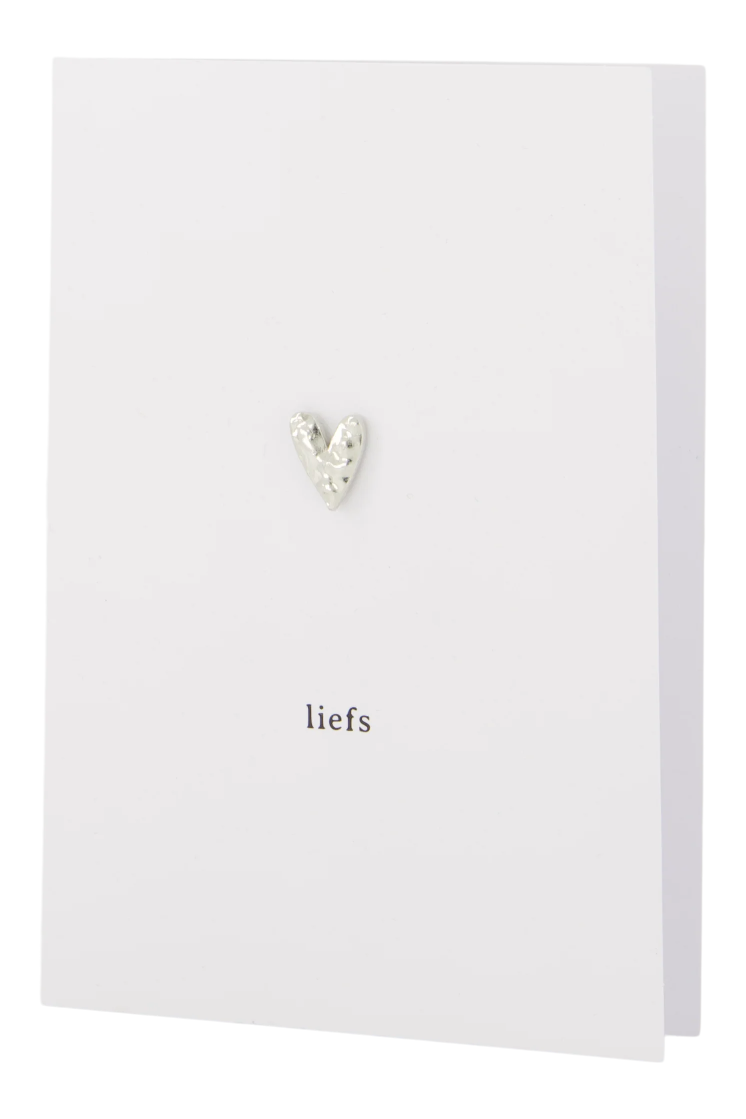 wenskaart broche liefs hartje zilver | silver