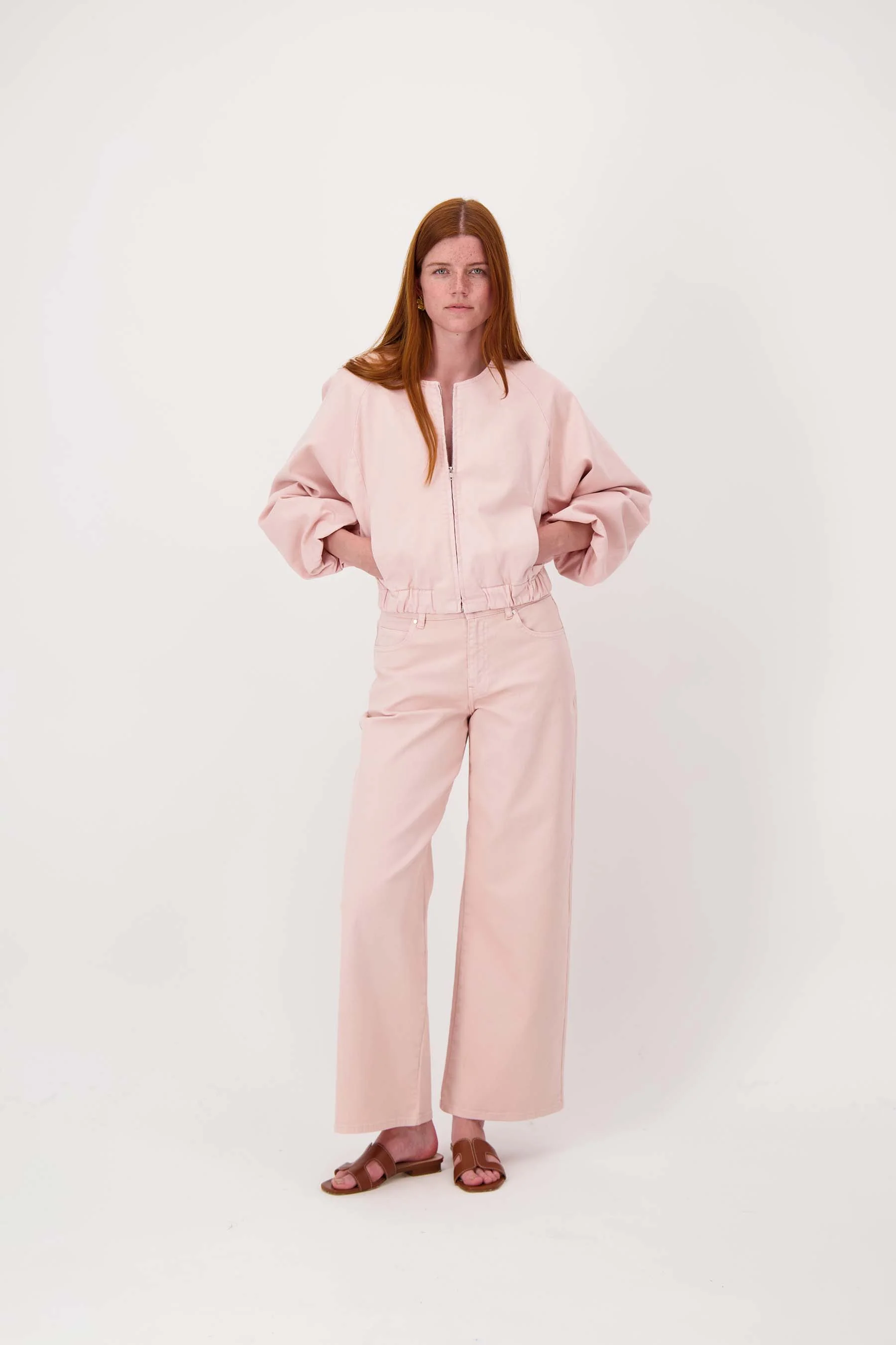 wideleg jeans gekleurd | light pink - Image 3