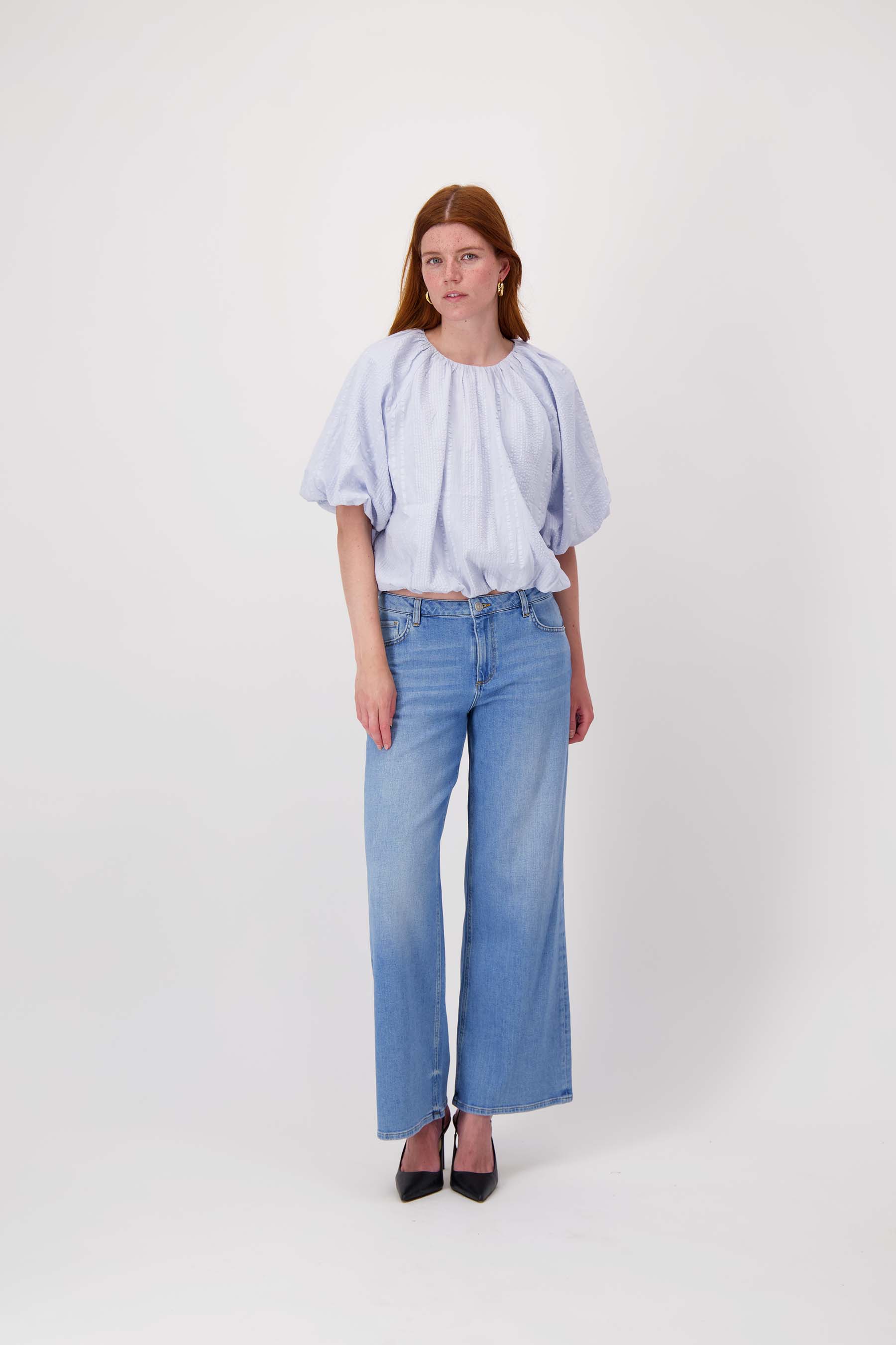 wideleg jeans | mid blue denim - Image 4