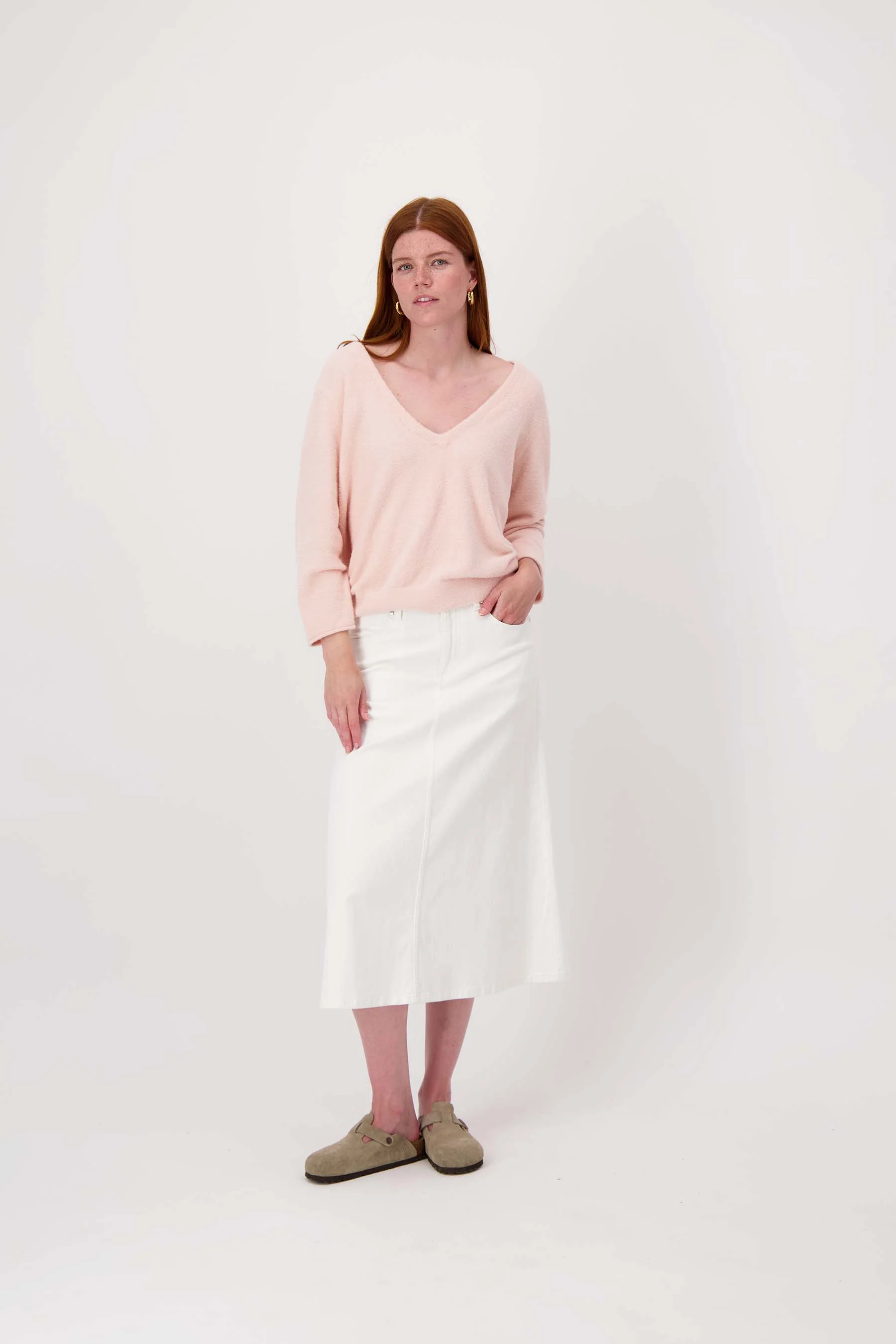 wijde jeans rok | off white - Image 3