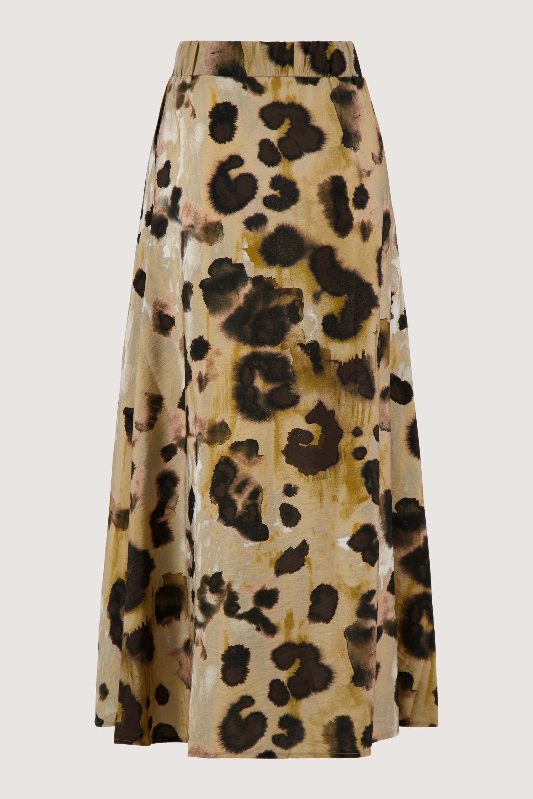 wijde rok in vlekken print | choco / sand / light pink - Image 5